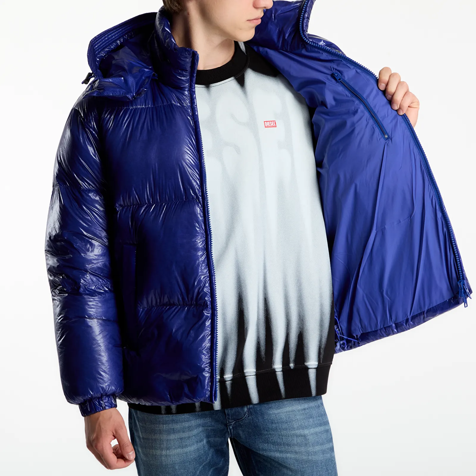 Péřovky Diesel W-Rolfys-Wrd-Bkcp Jacket Bluing