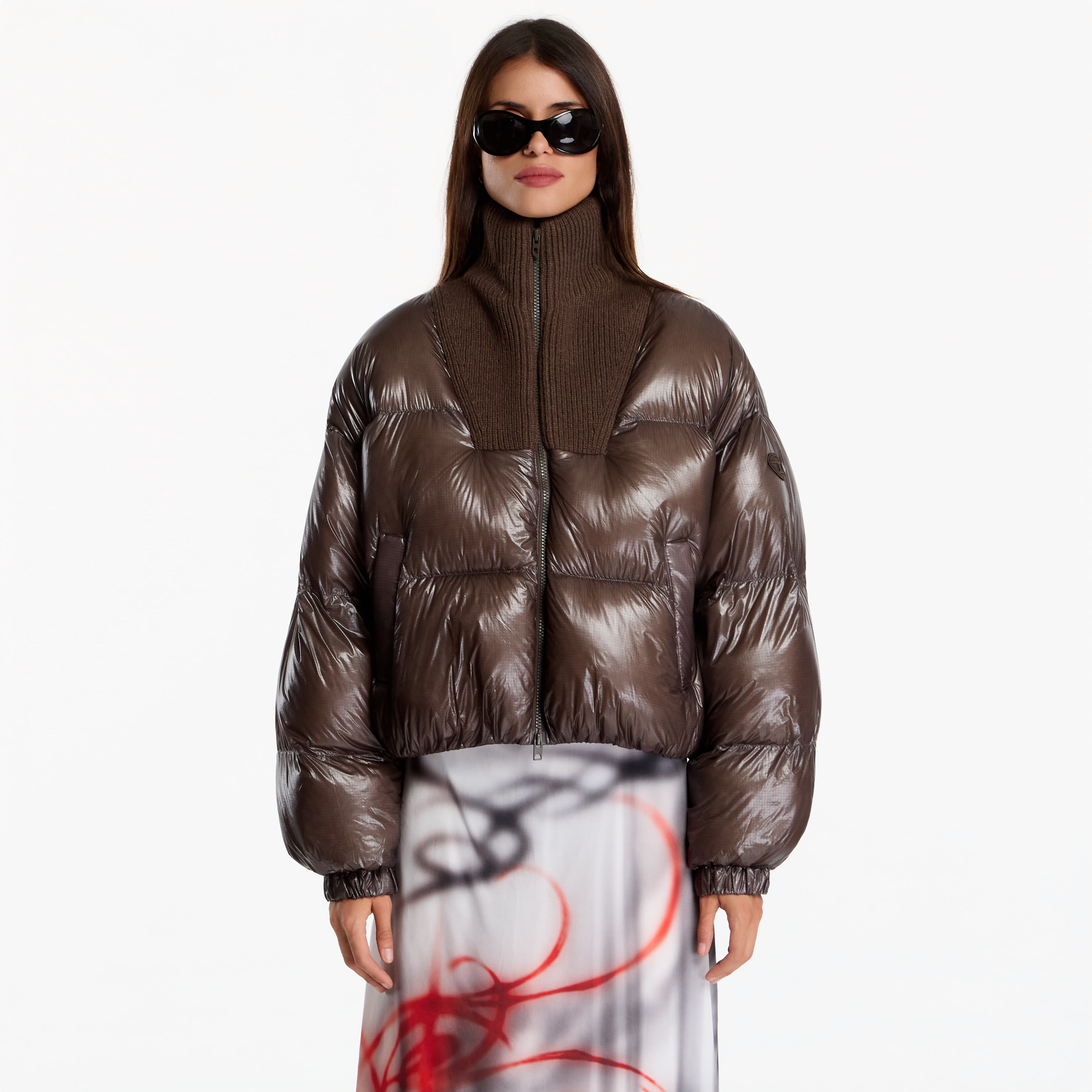 Пухено яке Diesel W-Arrior Jacket Plum Kitten S