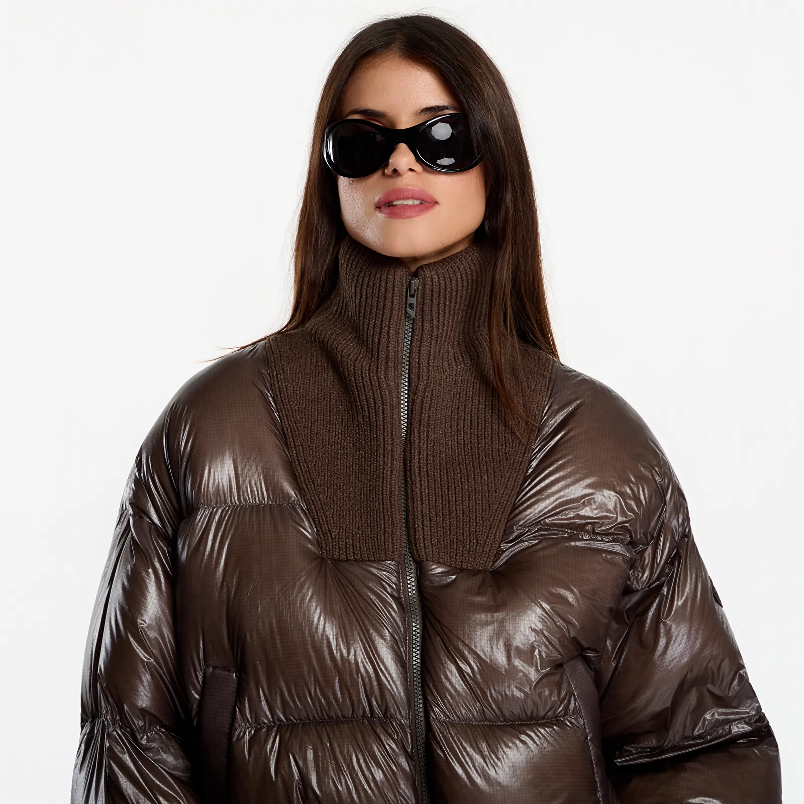 Dámske páperové bundy Diesel W-Arrior Jacket Plum Kitten