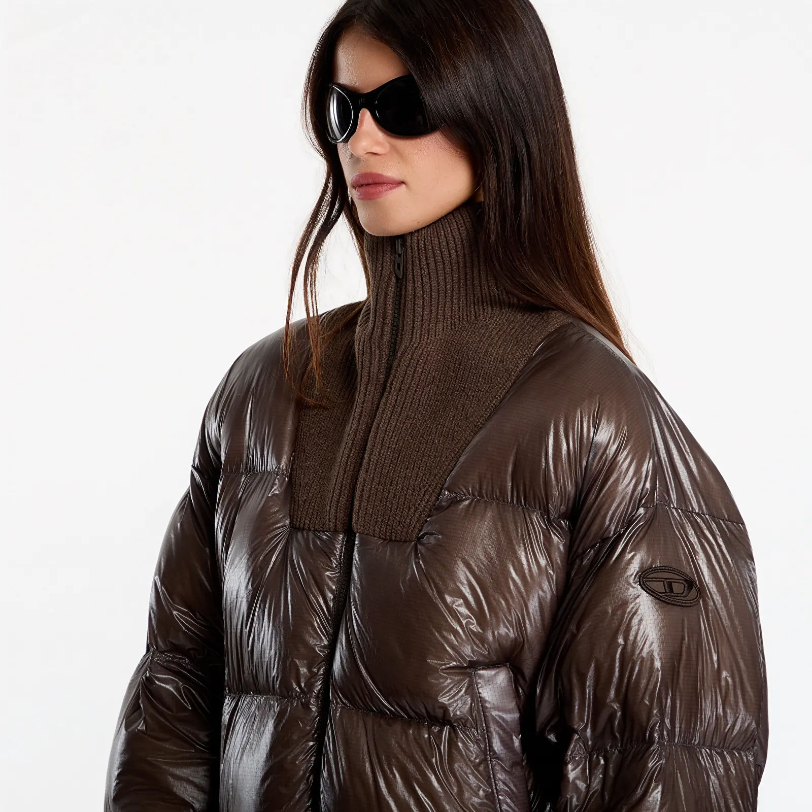 Dámske páperové bundy Diesel W-Arrior Jacket Plum Kitten