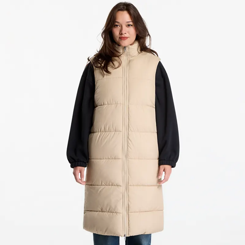 Páperka Urban Classics Ladies Long Puffer Vest Wet Sand