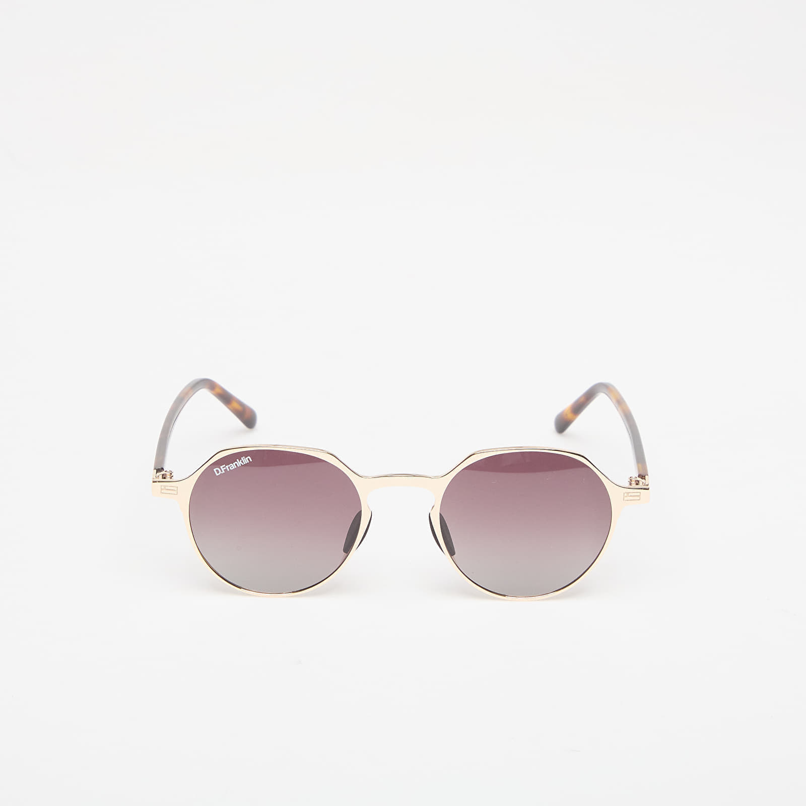 Men's sunglasses D.Franklin Ultra Light S Round Metal Gold/ Gradient Brown