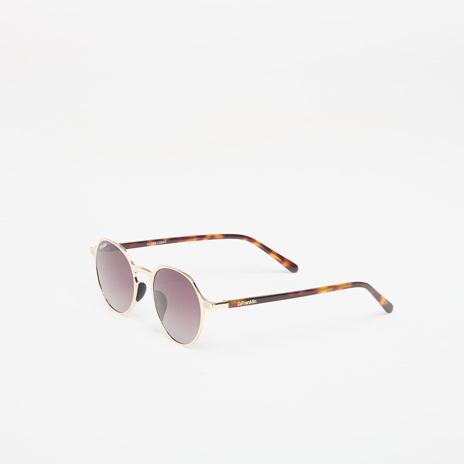 Men's sunglasses D.Franklin Ultra Light S Round Metal Gold/ Gradient Brown