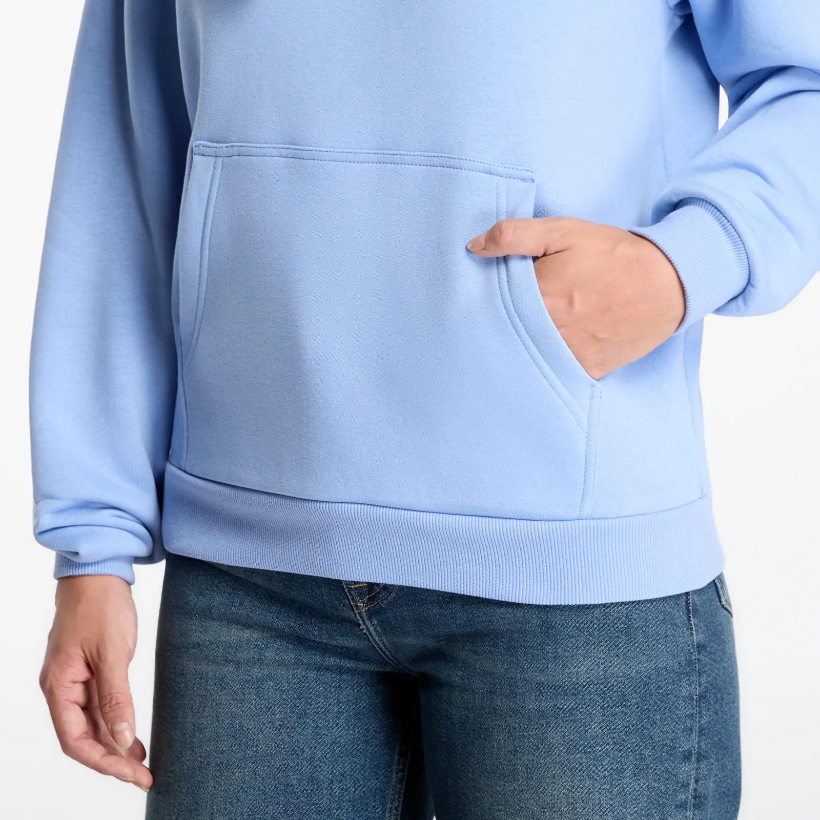 Sweatshirts Urban Classics Ladies Fluffy Hoody Powder Blue