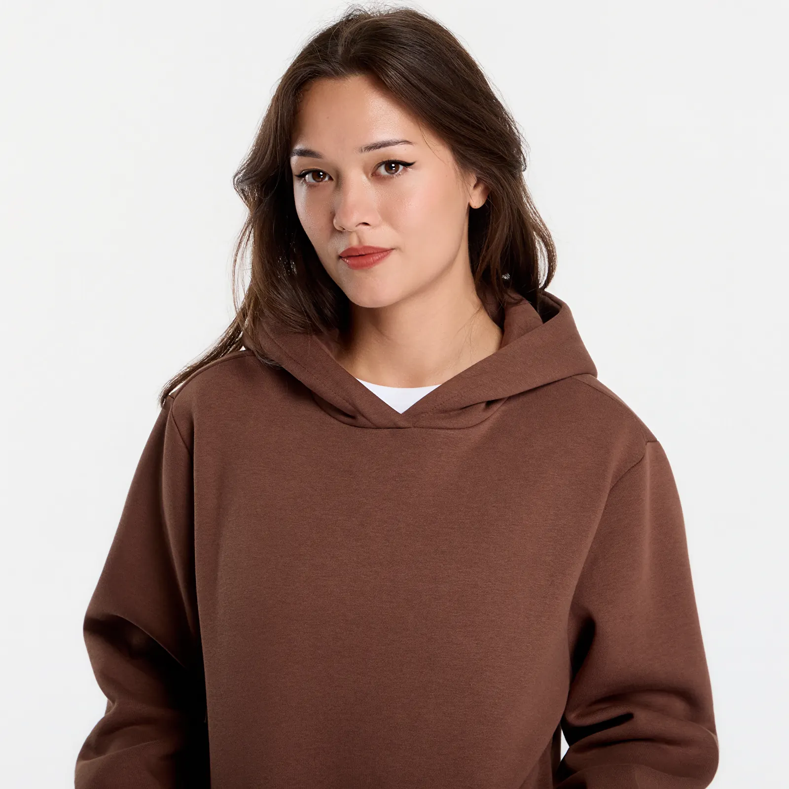 Hoodies and sweatshirts  Urban Classics Ladies Fluffy Hoody Chocolate Brown