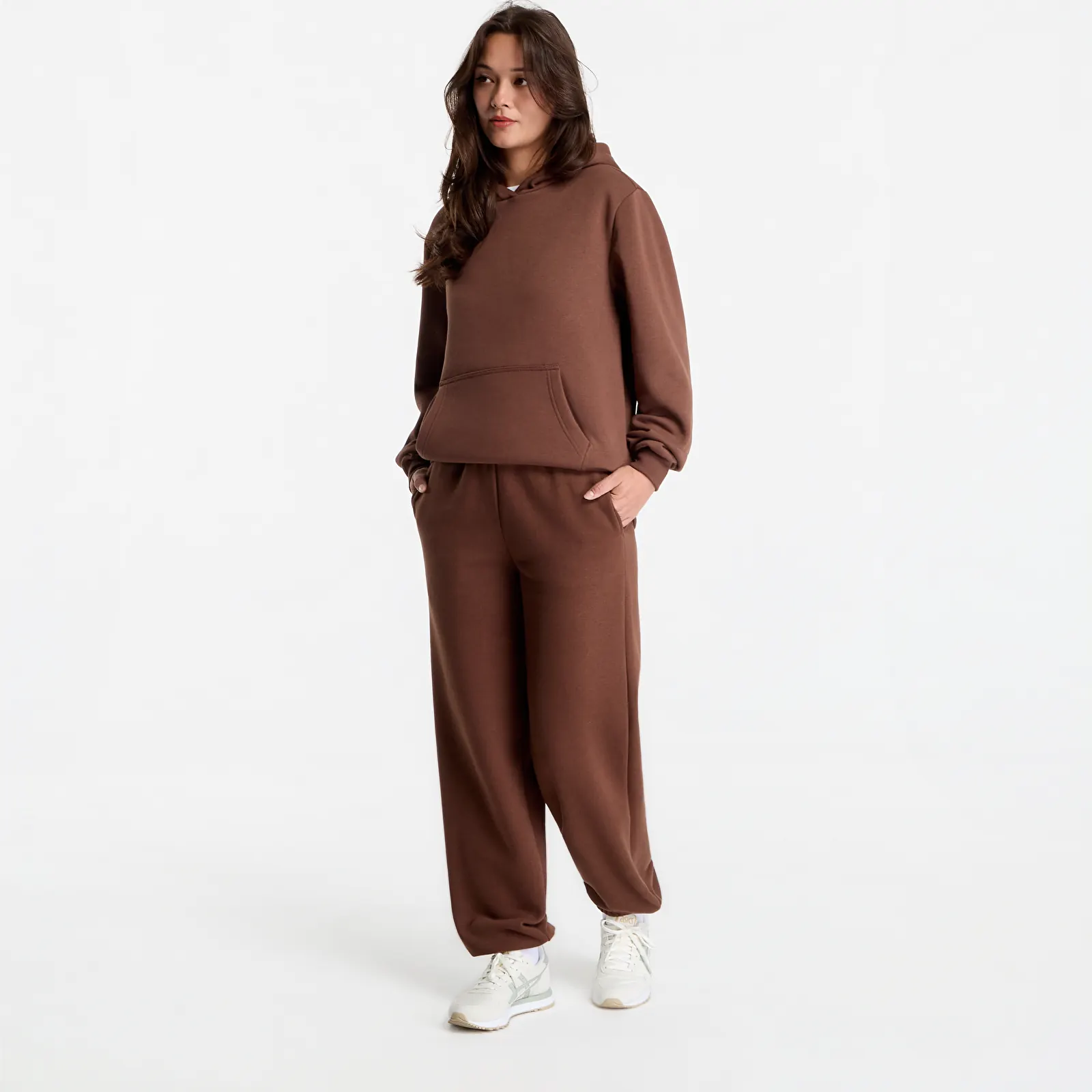 Hoodies and sweatshirts  Urban Classics Ladies Fluffy Hoody Chocolate Brown