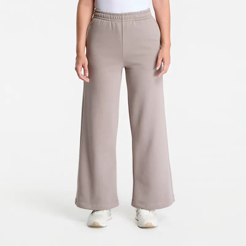 Tepláky Urban Classics Fluffy Wideleg Trackpants Deep Taupe