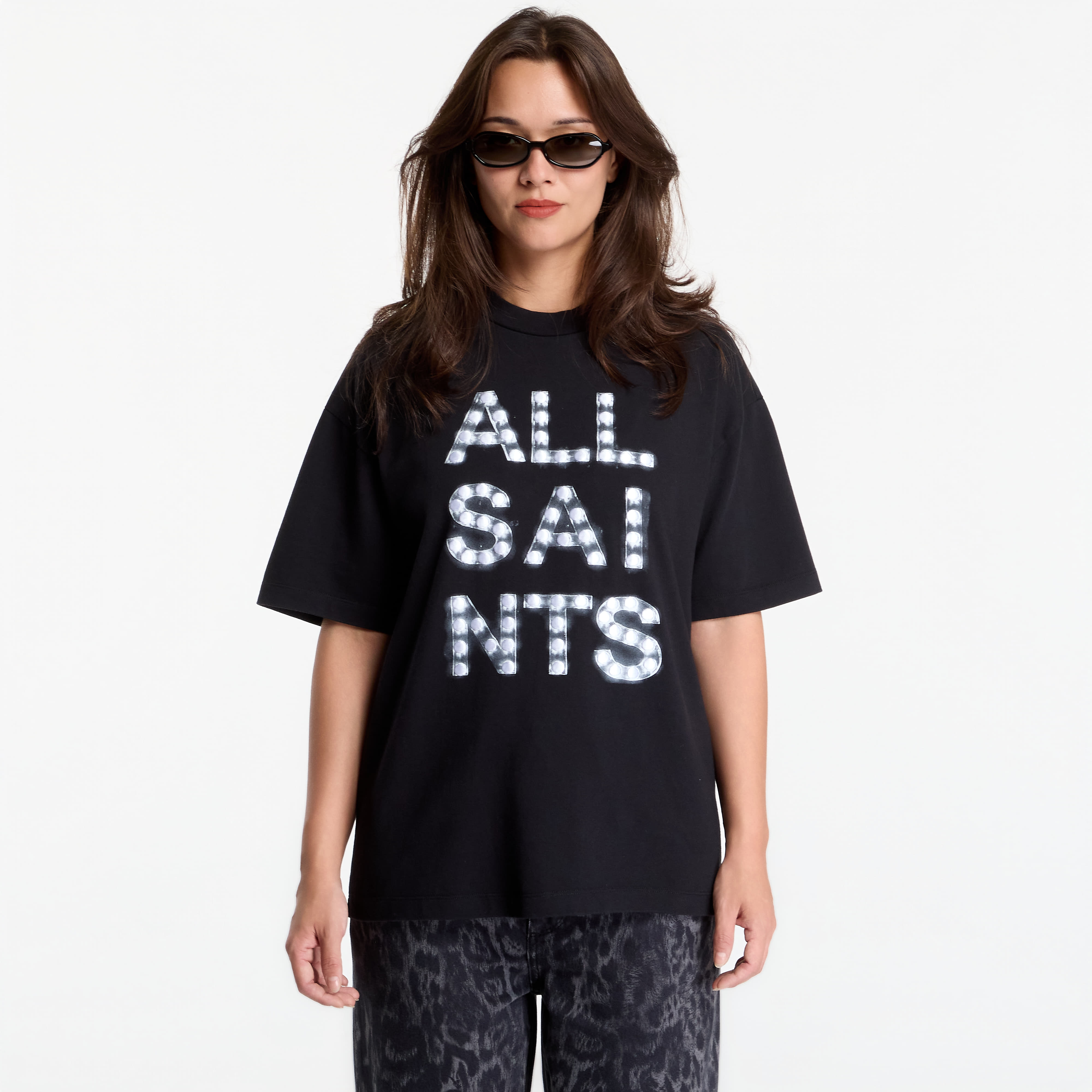 Тениска AllSaints Neon Etta Tee Black M