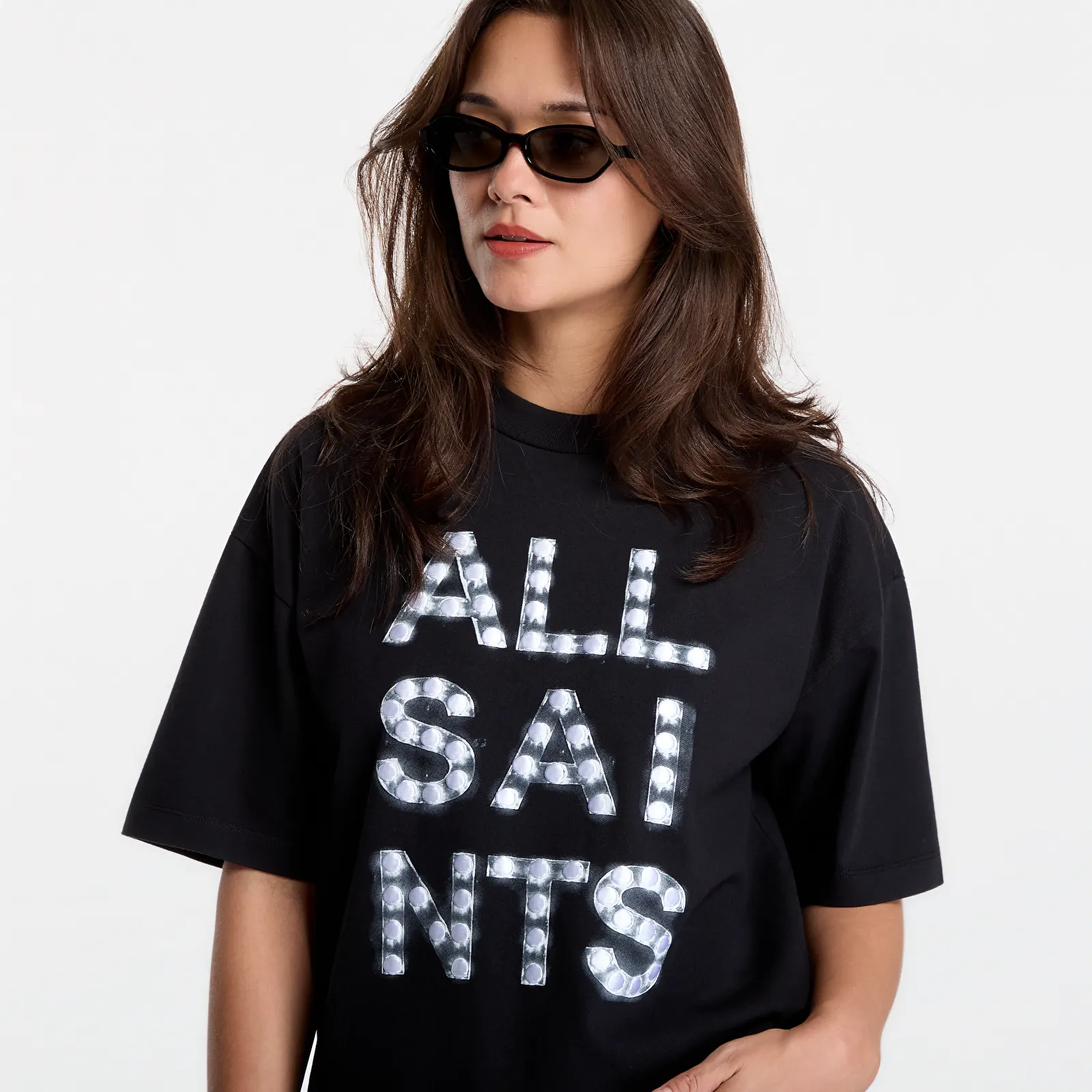 Tričká AllSaints Neon Etta Tee Black