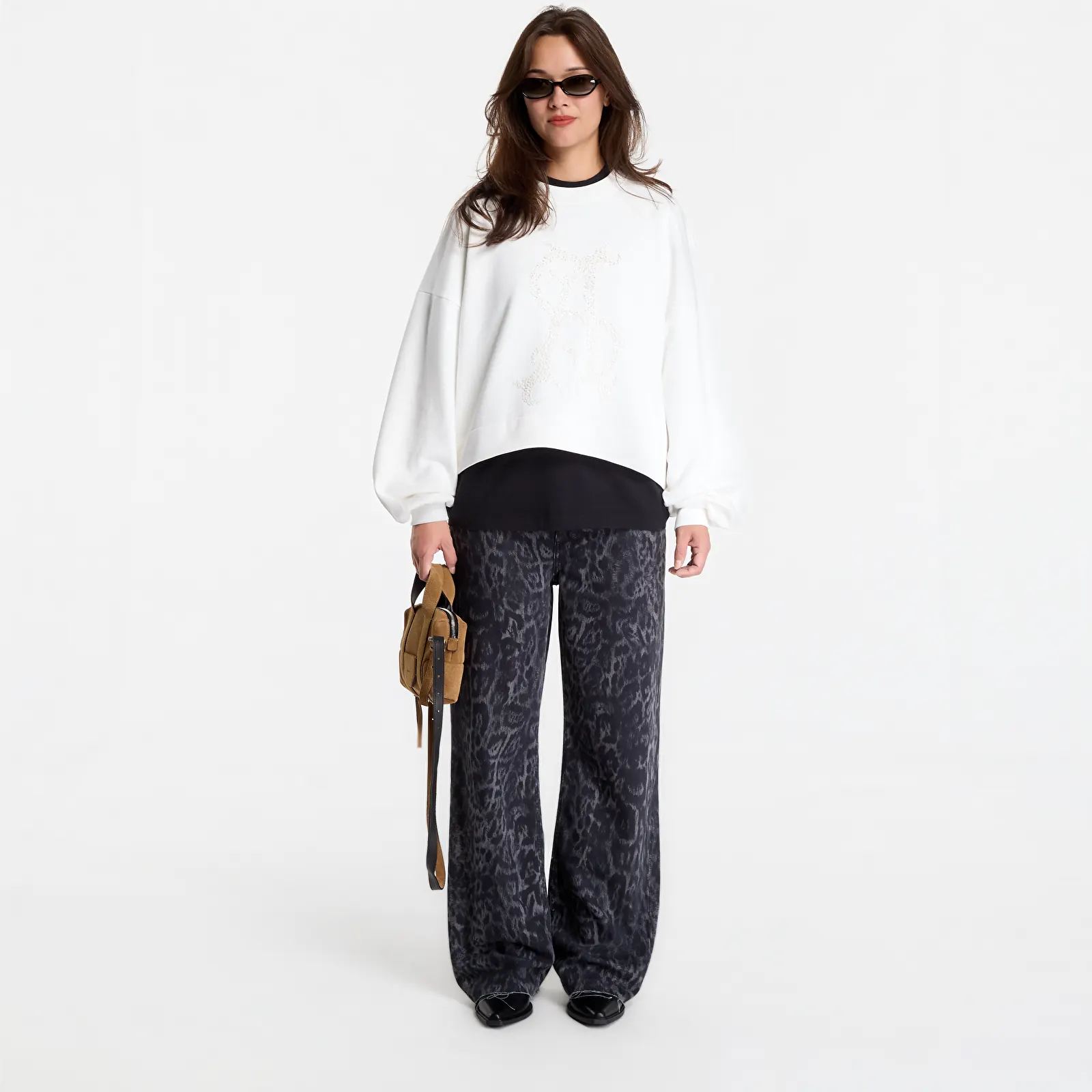 Bluzy AllSaints Reflex Lila Sweat Optic White