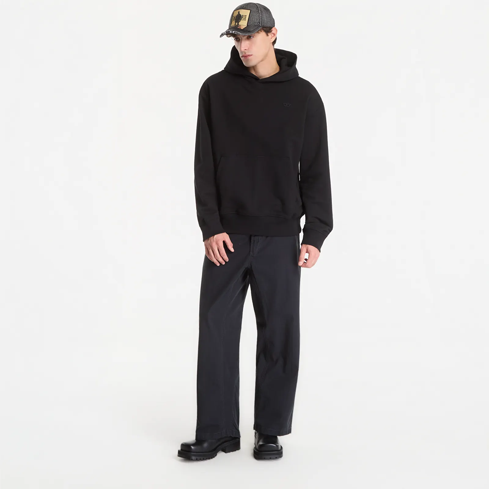 Džemperiai su gobtuvais ir džemperiai Diesel S-Macs-Hood-Megoval-D Sweat-Shirt Black
