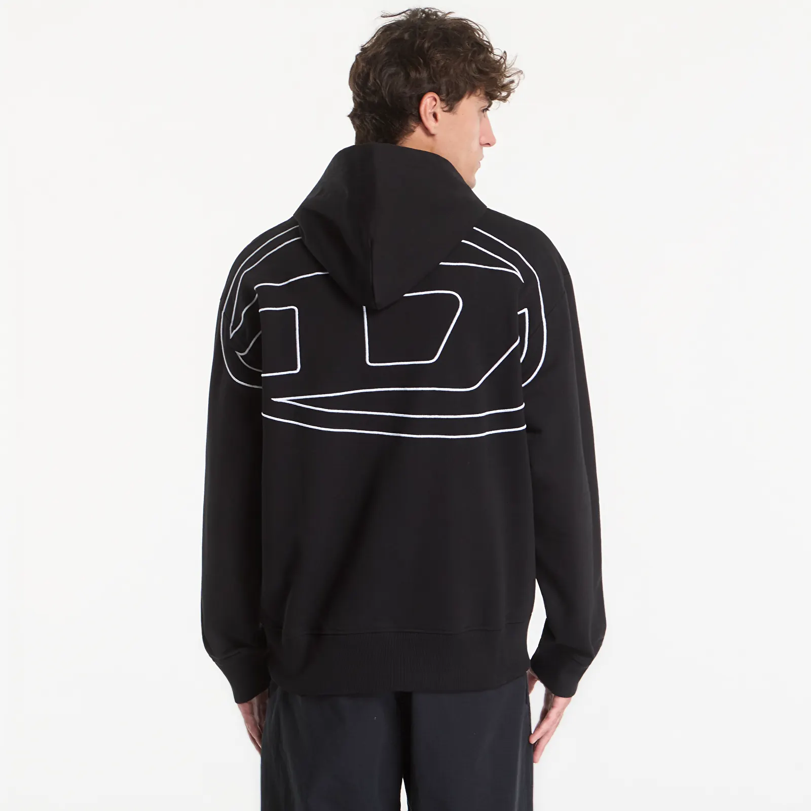 Džemperiai su gobtuvais ir džemperiai Diesel S-Macs-Hood-Megoval-D Sweat-Shirt Black
