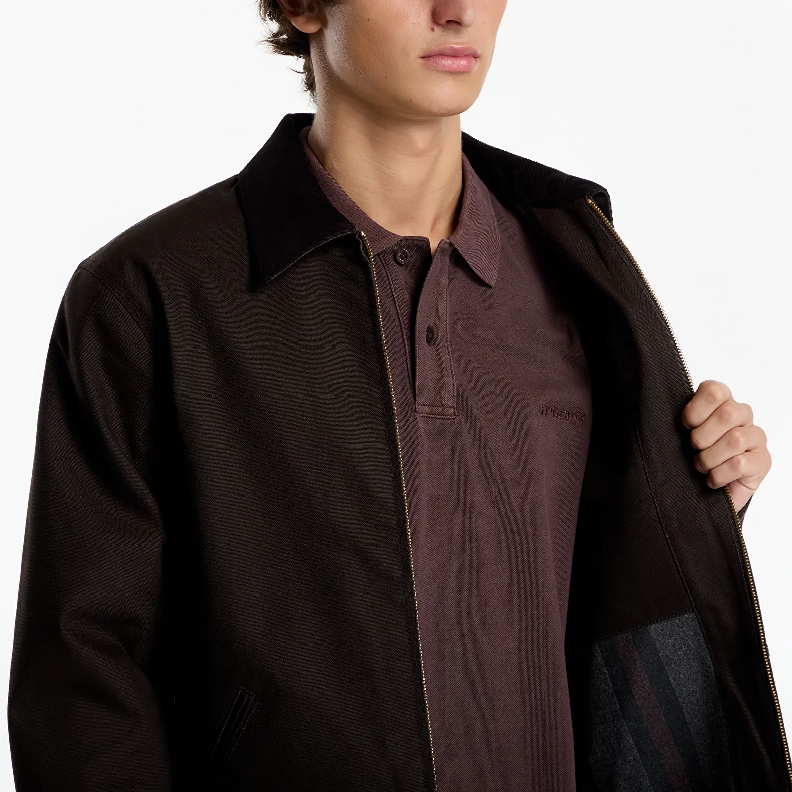 Pánske bundy Carhartt WIP Detroit Jacket UNISEX Tobacco/ Black Rigid