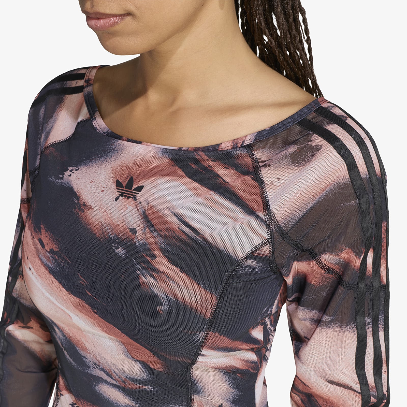 Kjoler for kvinner adidas Graphic Mini Dress Vermillion/ Crystal Linen/ Aurora Coffee