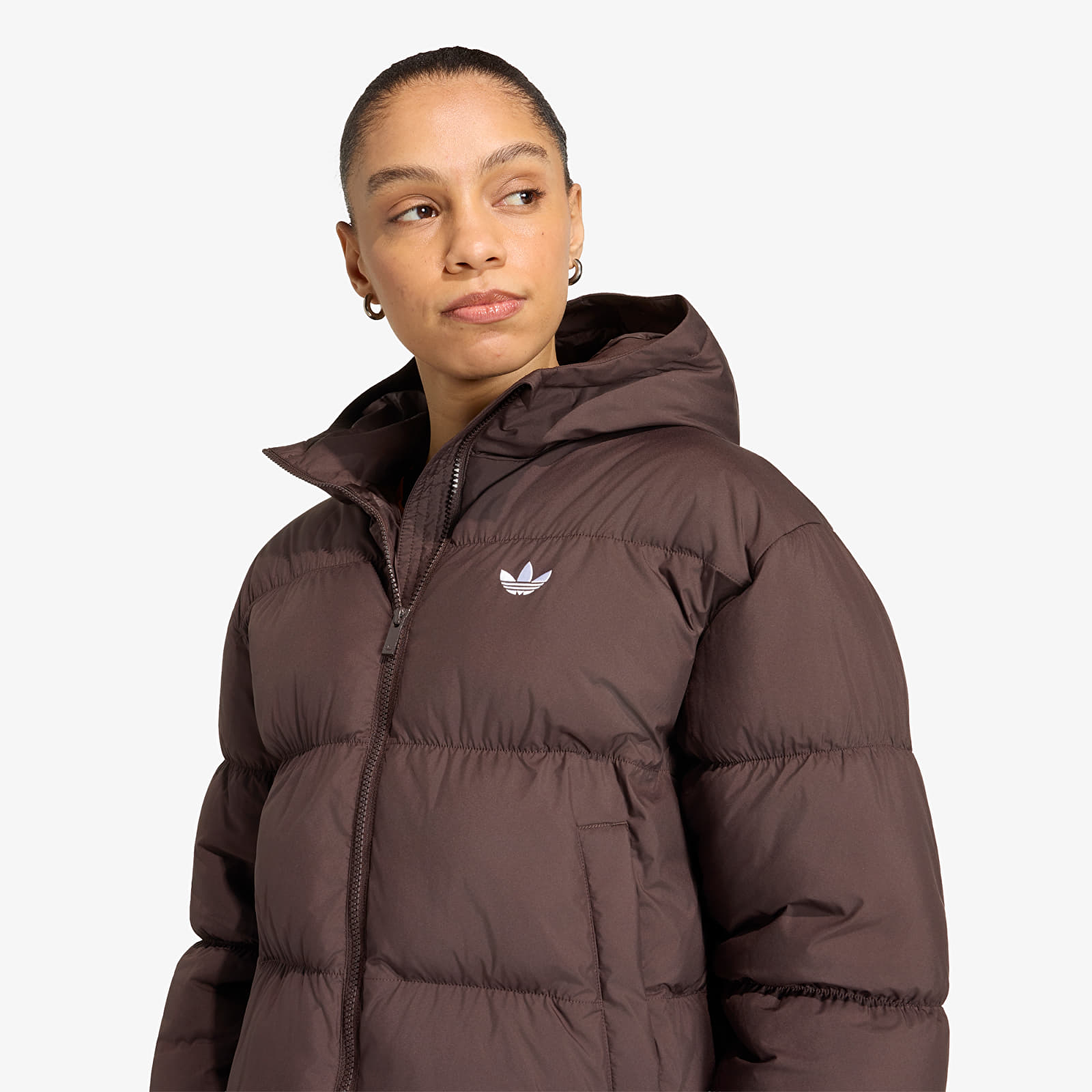 Puffejacken adidas Hooded Padded Jacket Aurora Coffee