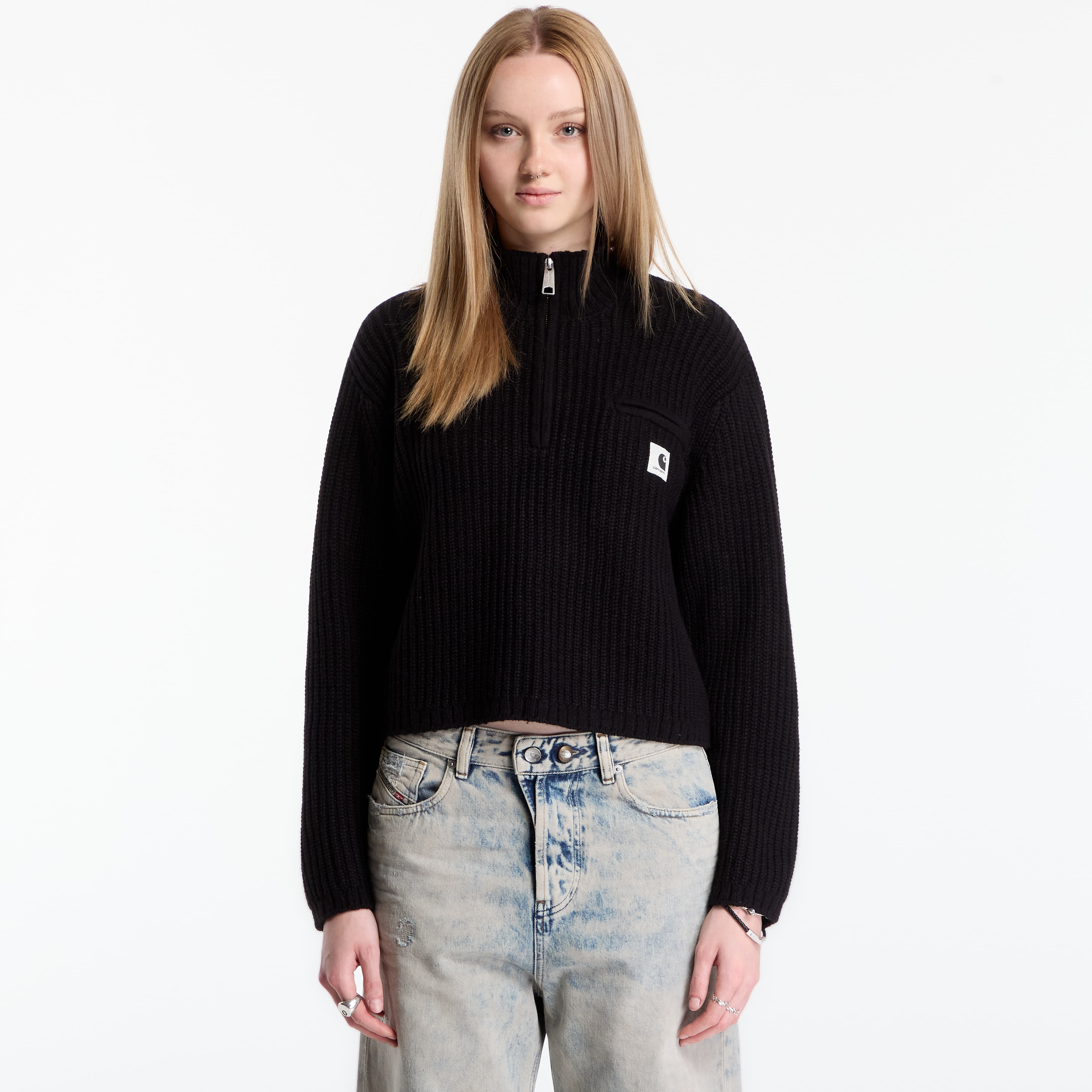 Пуловер Carhartt WIP W' Detroit Half Zip Sweater Black XS