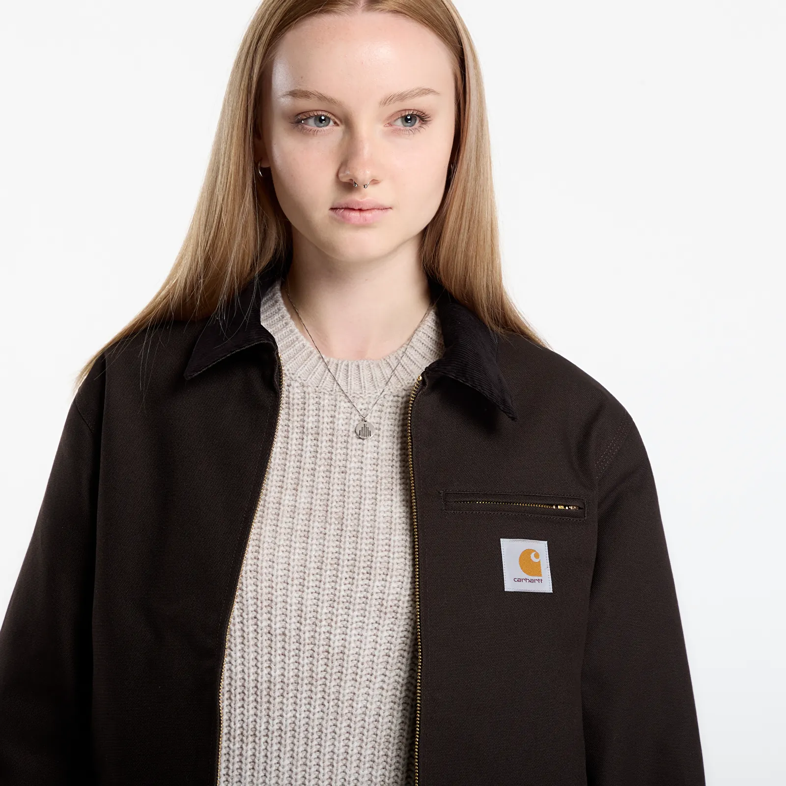 Pánske bundy Carhartt WIP Detroit Jacket UNISEX Tobacco/ Black Rigid