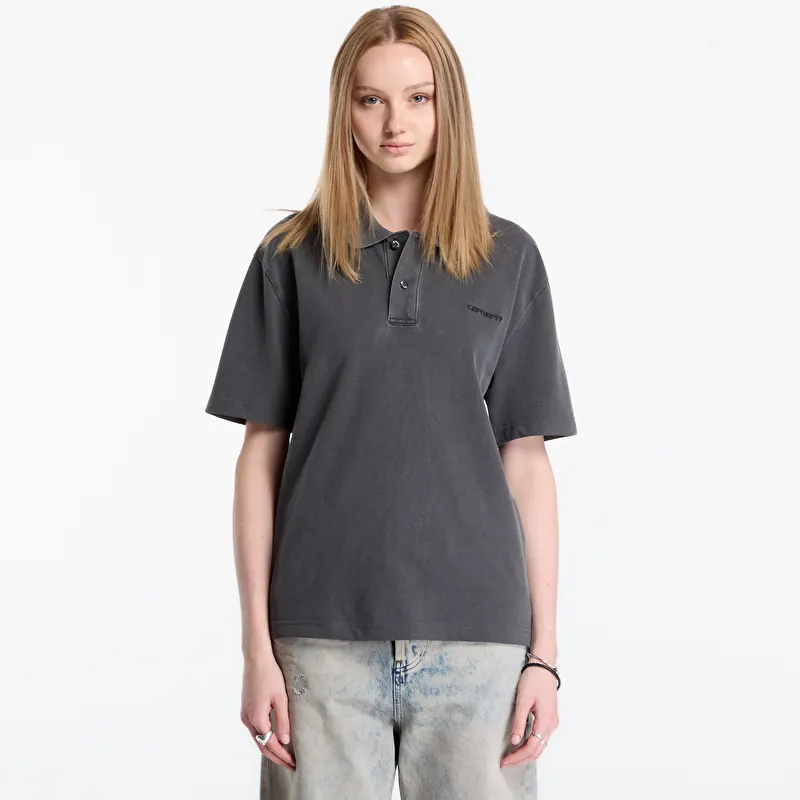 T-Shirt Carhartt WIP S/S Wayne Polo UNISEX Black Garment Dyed
