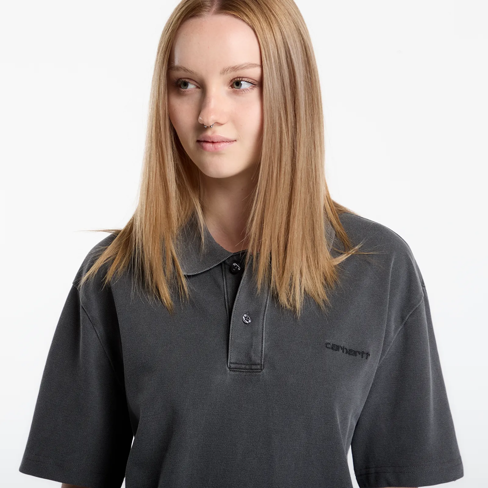 Camisetas de hombre Carhartt WIP S/S Wayne Polo UNISEX Black Garment Dyed