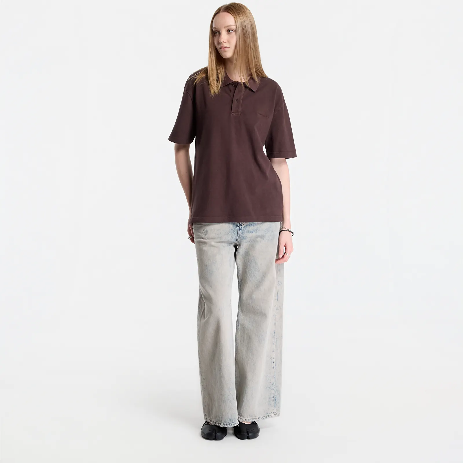 Férfi pólok Carhartt WIP S/S Wayne Polo UNISEX Palisander Garment Dyed