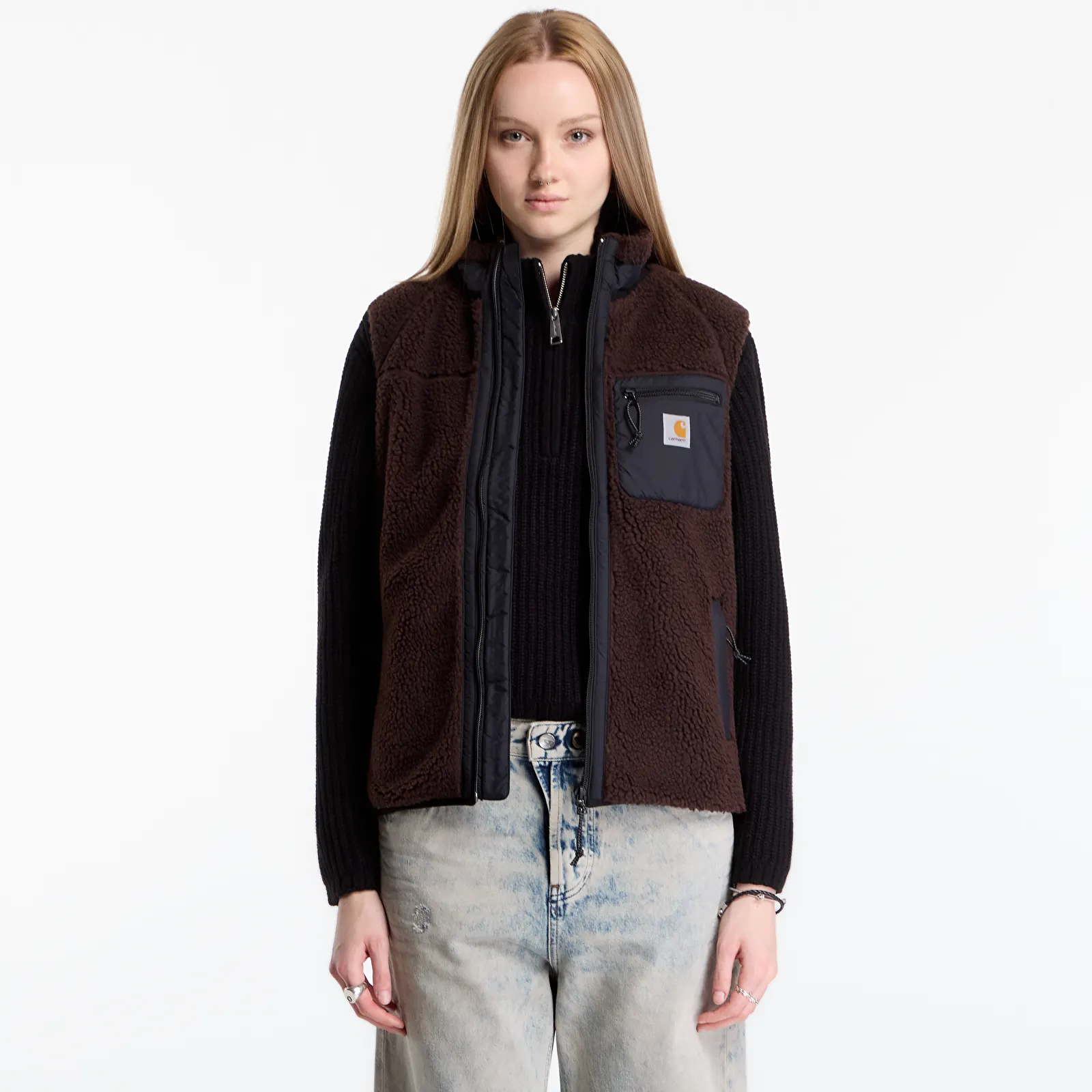 Férfi mellények Carhartt WIP Prentis Vest Liner UNISEX Palisander/ Black