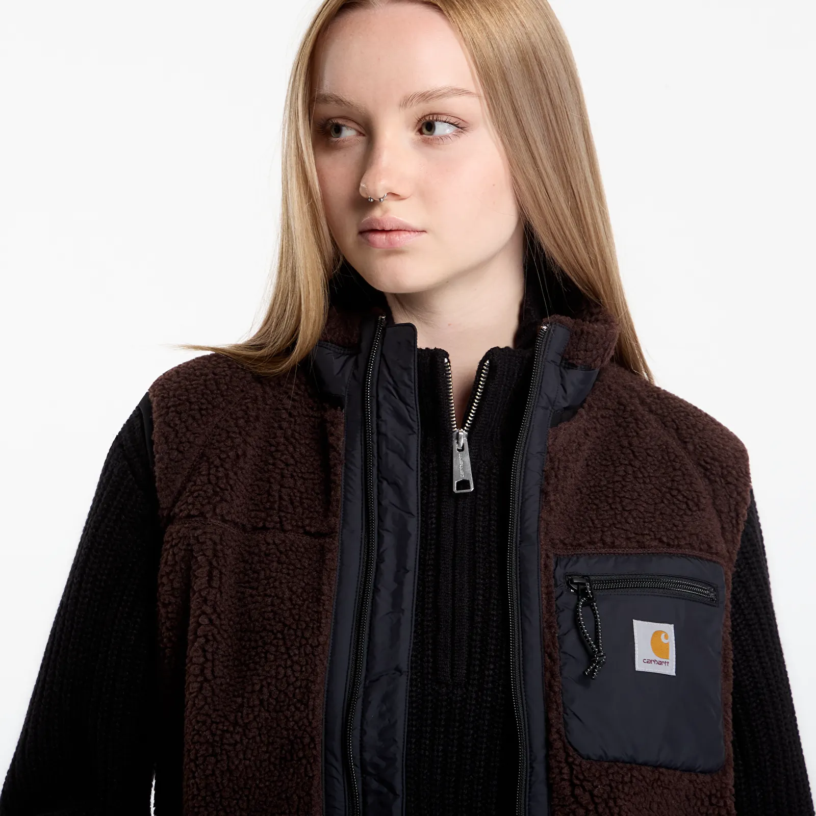 Férfi mellények Carhartt WIP Prentis Vest Liner UNISEX Palisander/ Black