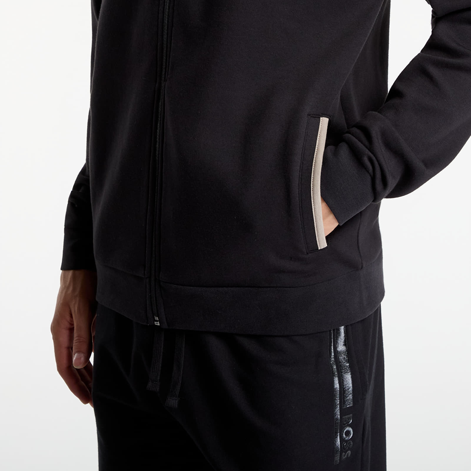 Sweatshirts til mænd Hugo Boss Sense Hooded Jacket Black