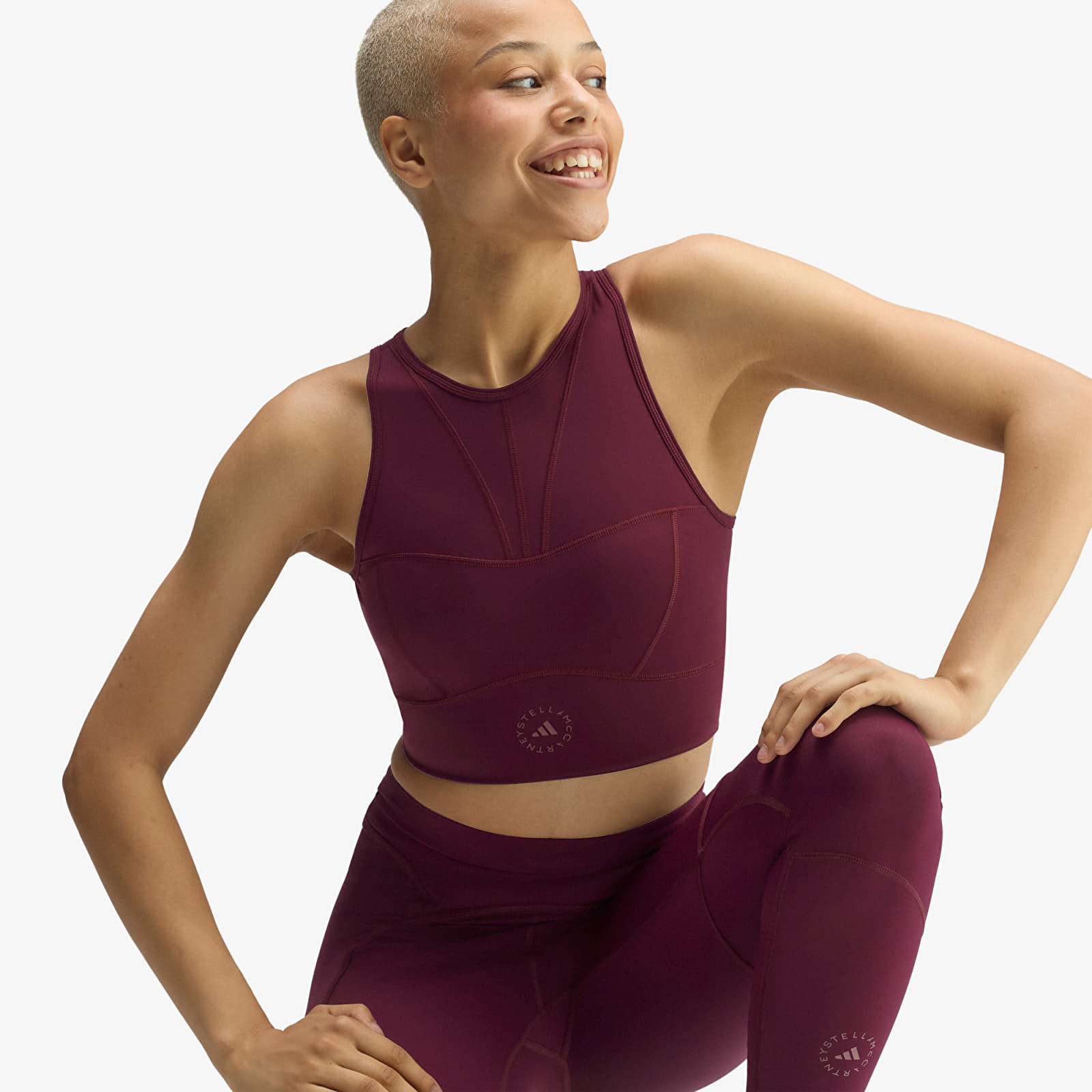 Women's bras adidas by Stella McCartney Training Crop Top Maroon