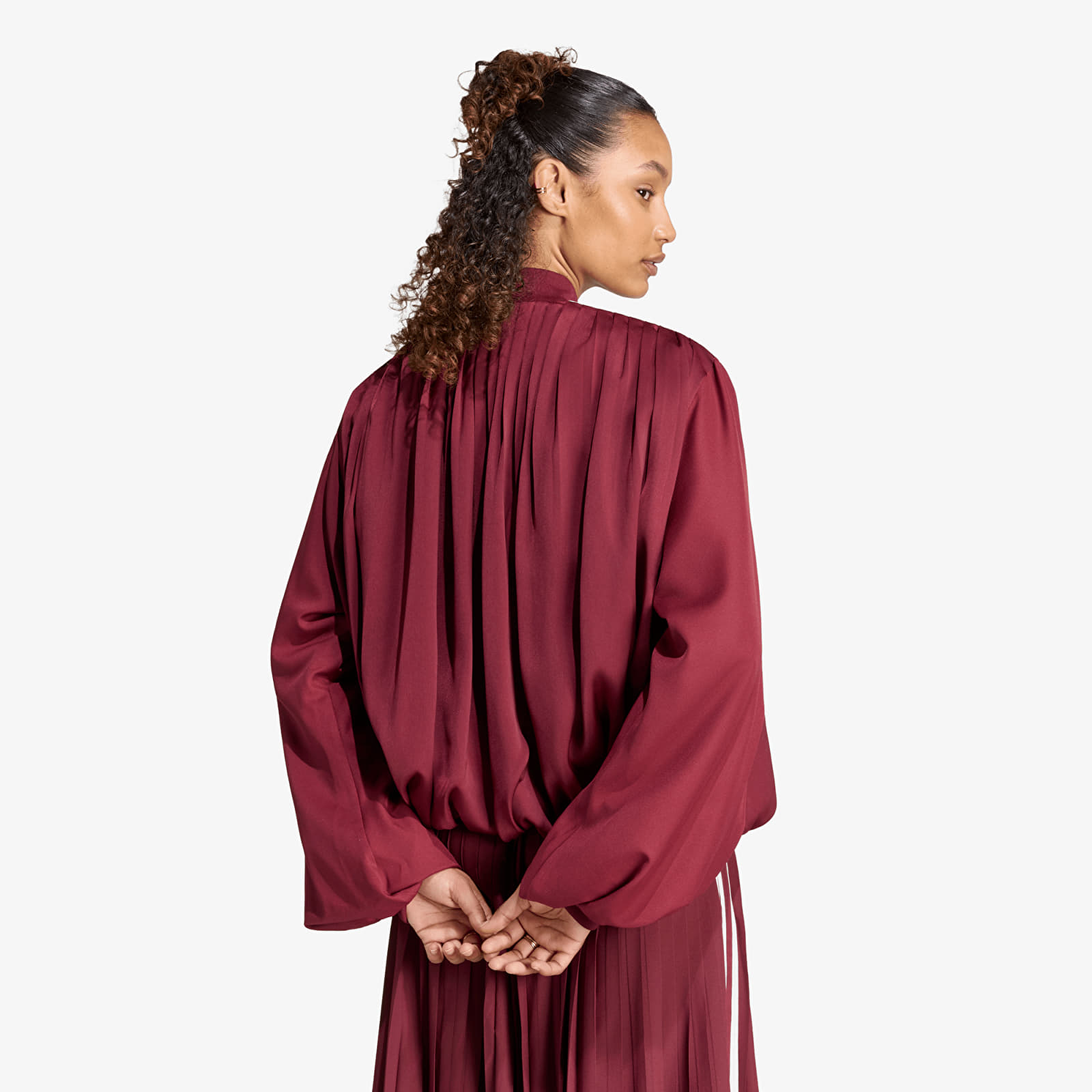 Women's Sweatshirts adidas Satin Pleated Track Top Shadow Red