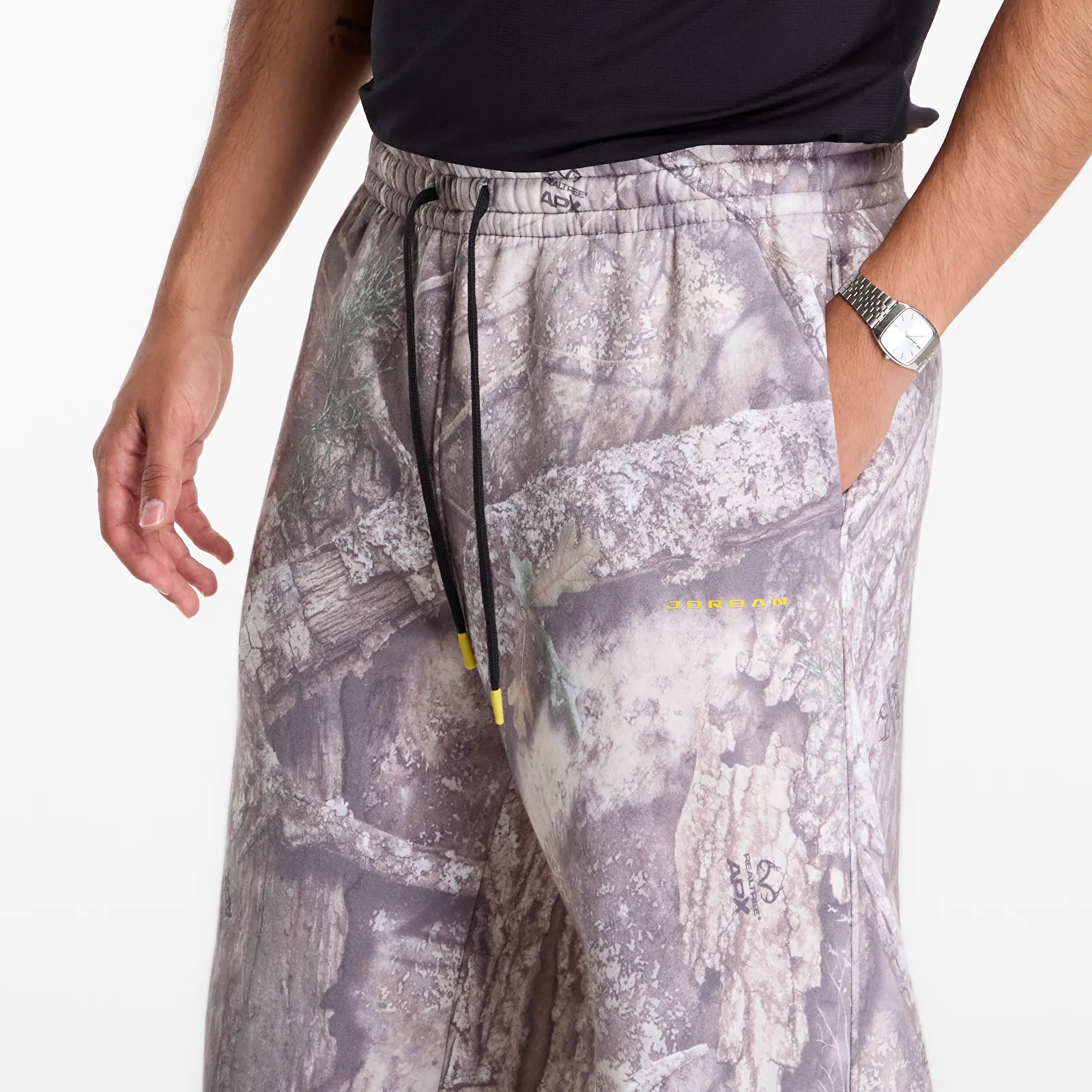 Pánské tepláky Jordan Brooklyn Men's Realtree Open-Hem Pants White/ Bright Citron