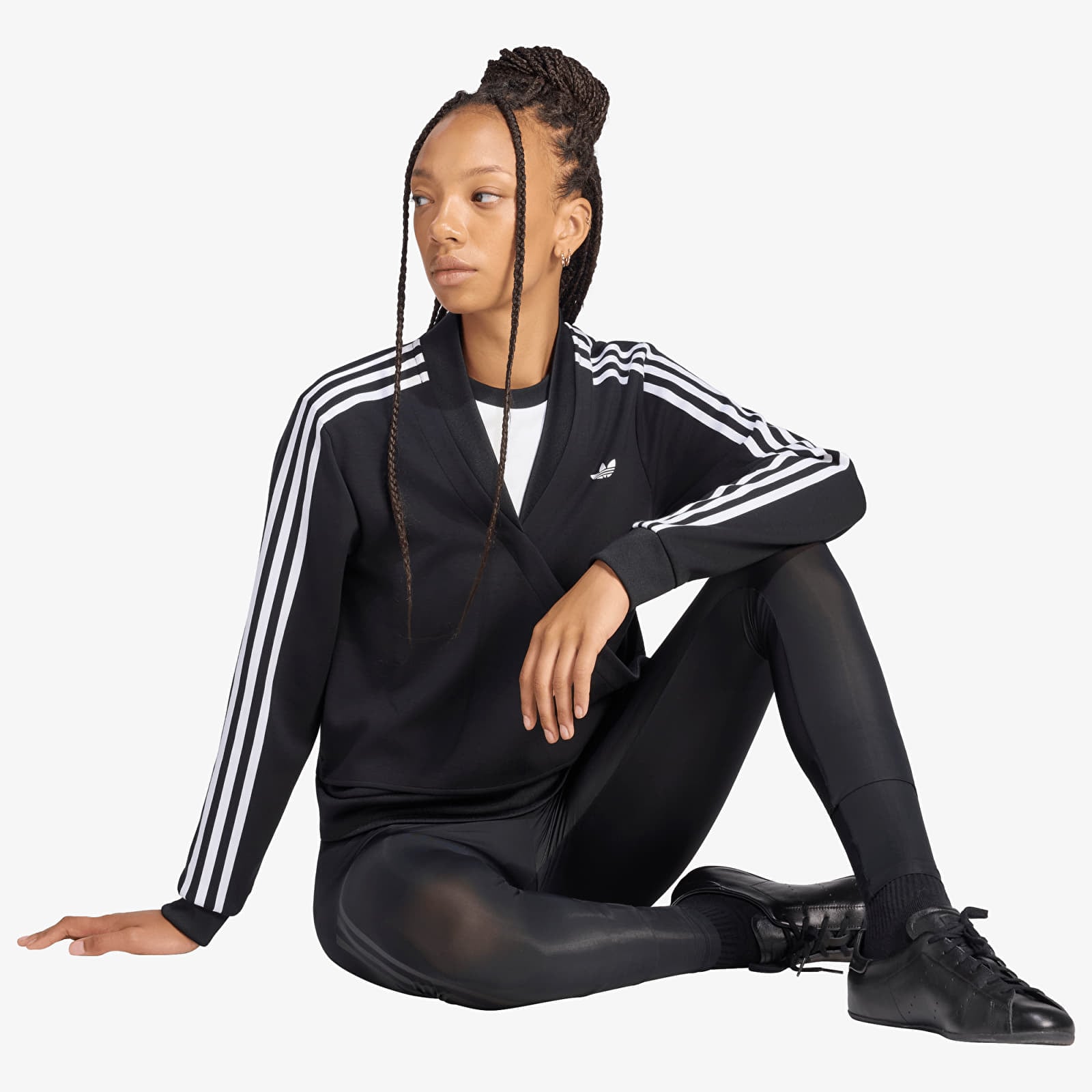 Women's Sweatshirts adidas Adiluna Season 2 Wrap Around Sstr Track Top Black