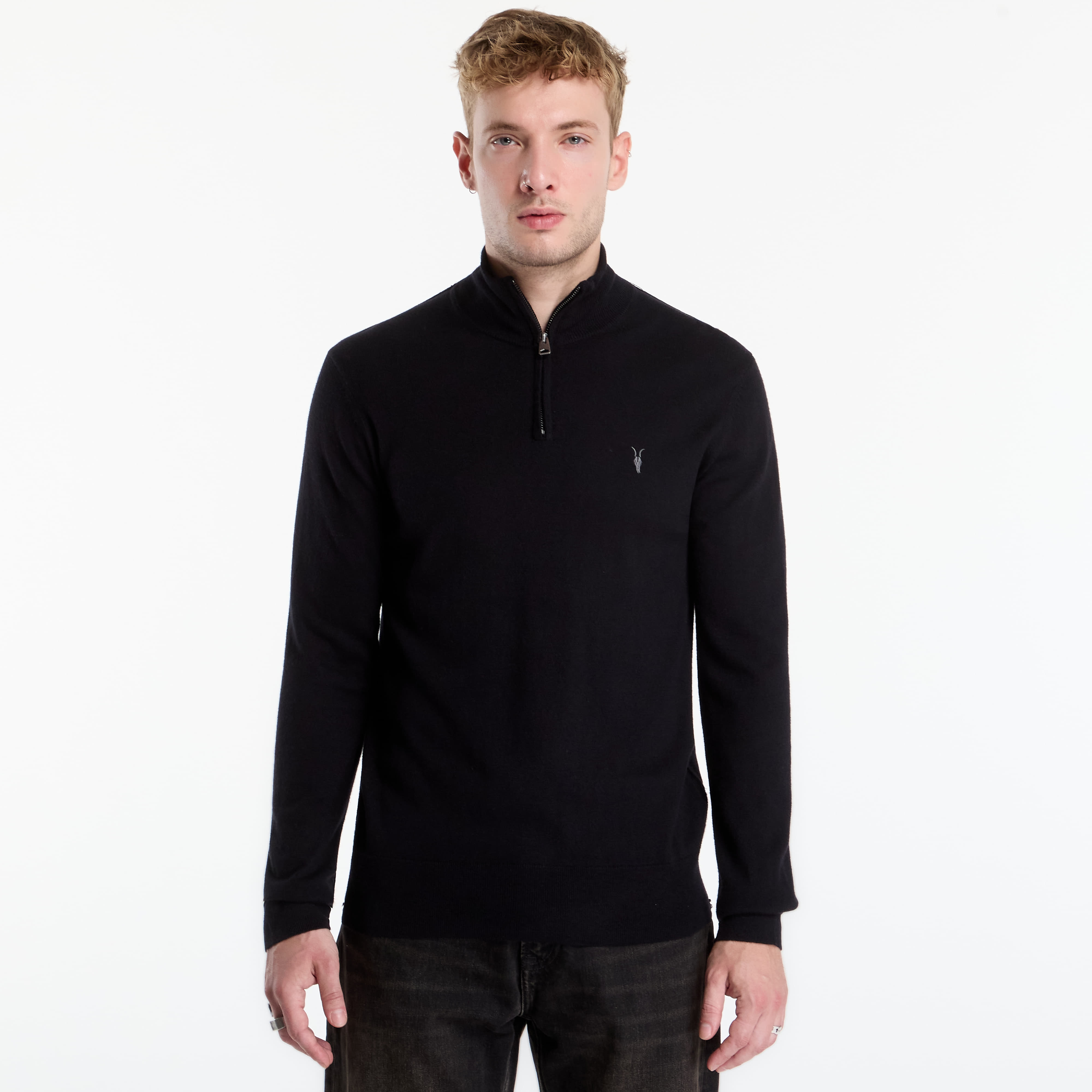Пуловер AllSaints Kilburn Zip Funnel Black L
