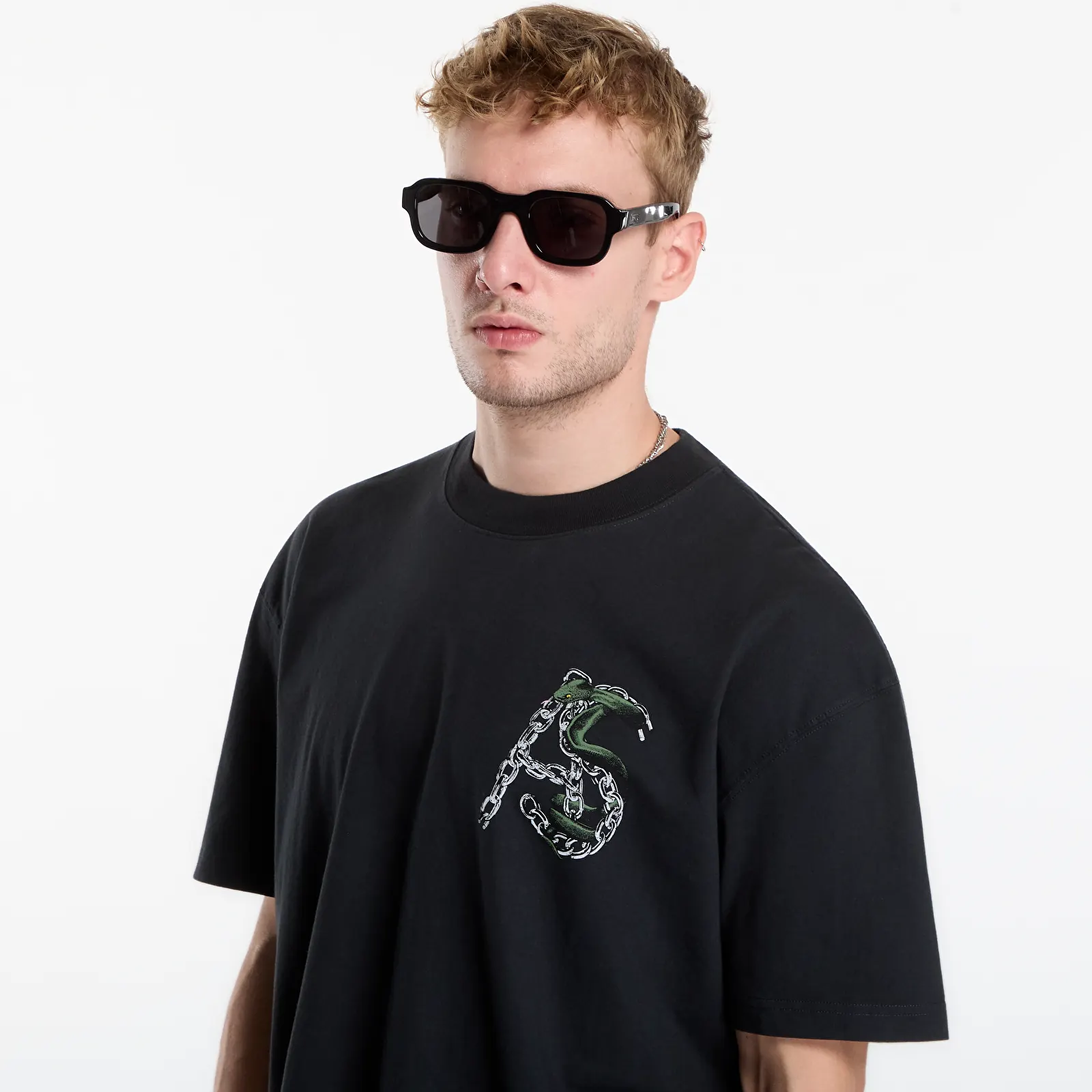Pólók AllSaints Linx Ss Crew Washed Black