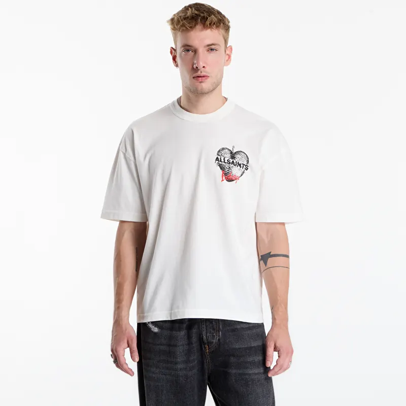 Tričko AllSaints Reflect Ss Crew Chalk White
