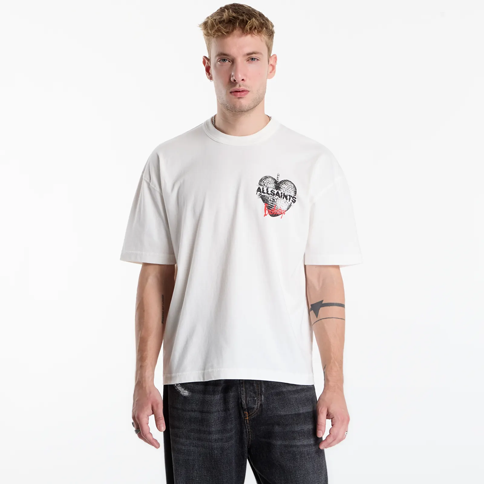 T-shirts AllSaints Reflect Ss Crew Chalk White