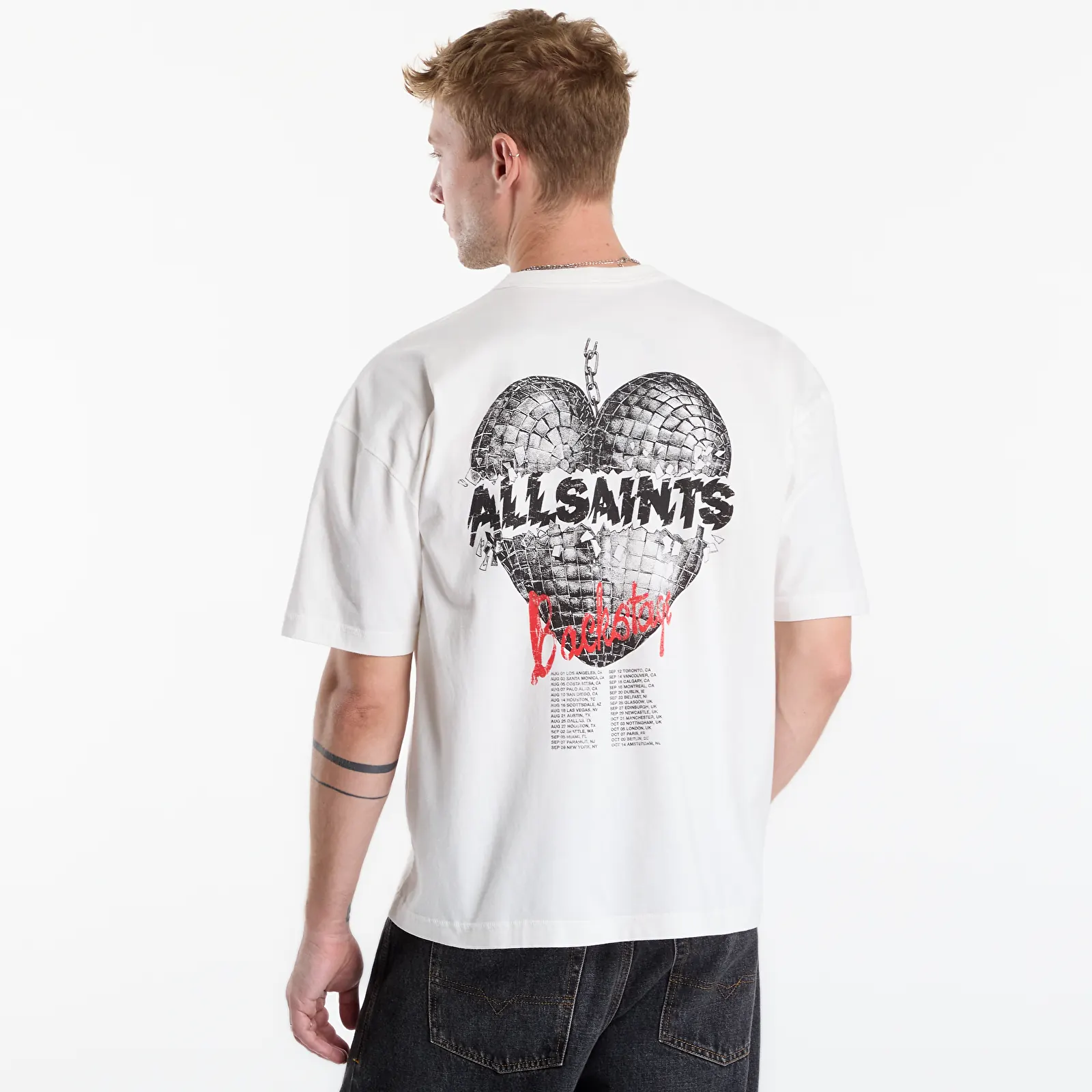 T-shirts AllSaints Reflect Ss Crew Chalk White