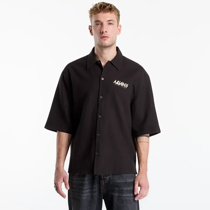 AllSaints Synth Ss Shirt Orca Black