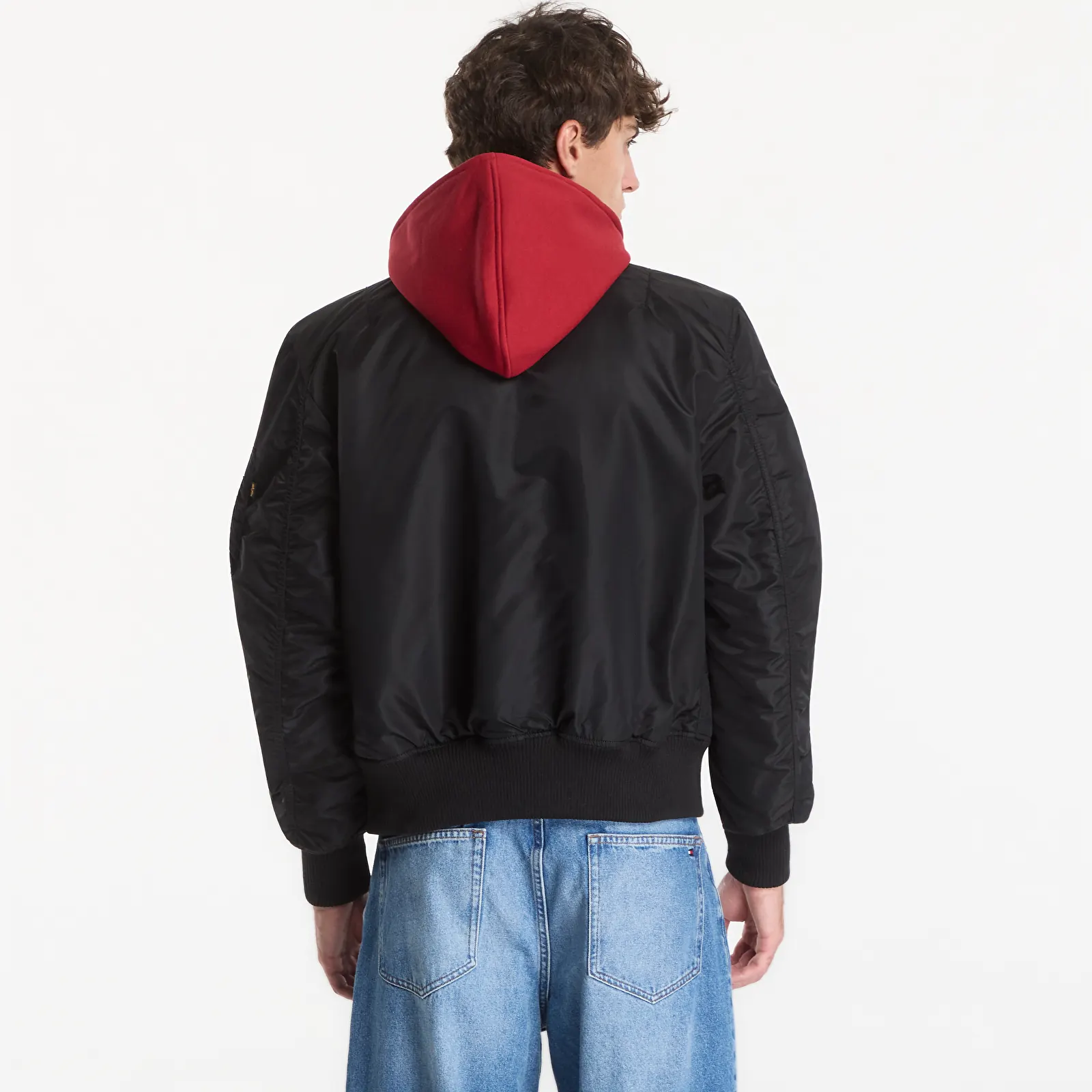 Vestes pour hommes Alpha Industries MA-1 D-Tec Sleeve Embroidery Black/ Red