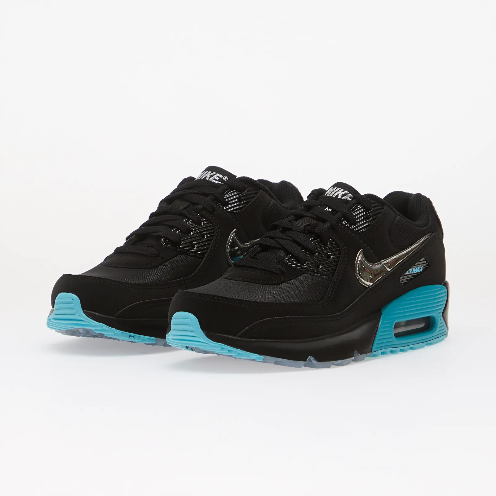 Dječje tenisice i obuća  Nike Air Max 90 SE Kids Black/ Chrome/ Gamma Blue/ Ice