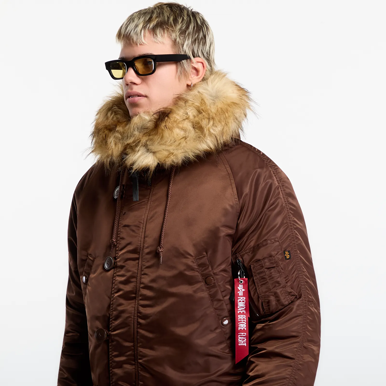 Vyriškos striukės Alpha Industries N-3B VF 59 Vintage Fit Powder Brown