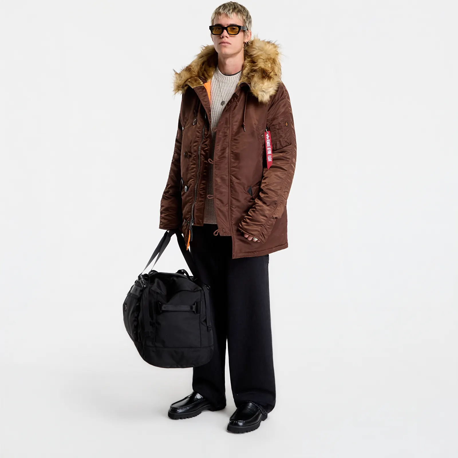 Vyriškos striukės Alpha Industries N-3B VF 59 Vintage Fit Powder Brown