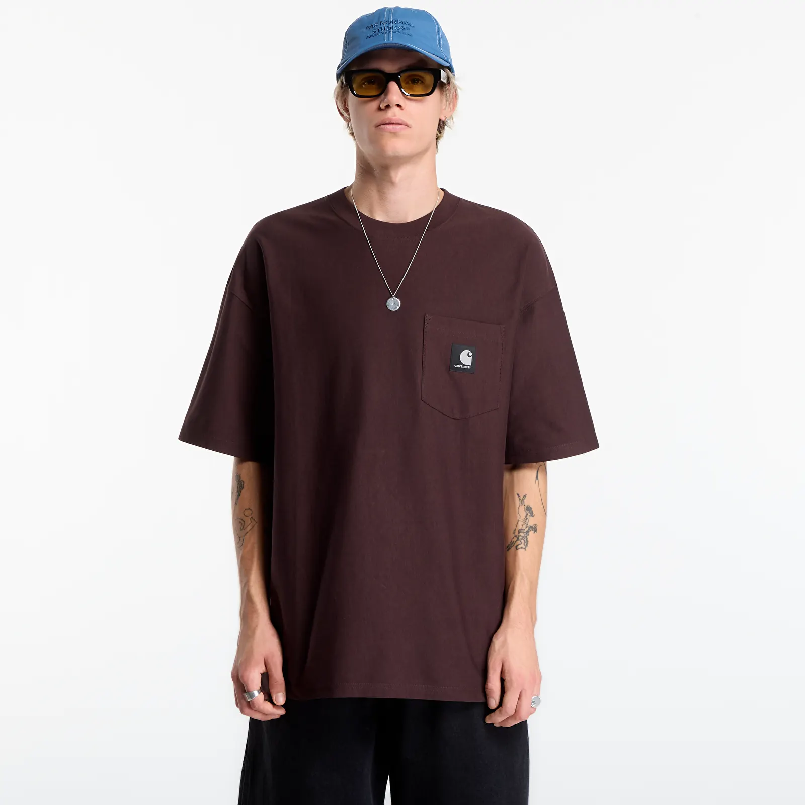 Miesten T-paidat Carhartt WIP S/S OG Loose Pocket T-Shirt UNISEX Palisander