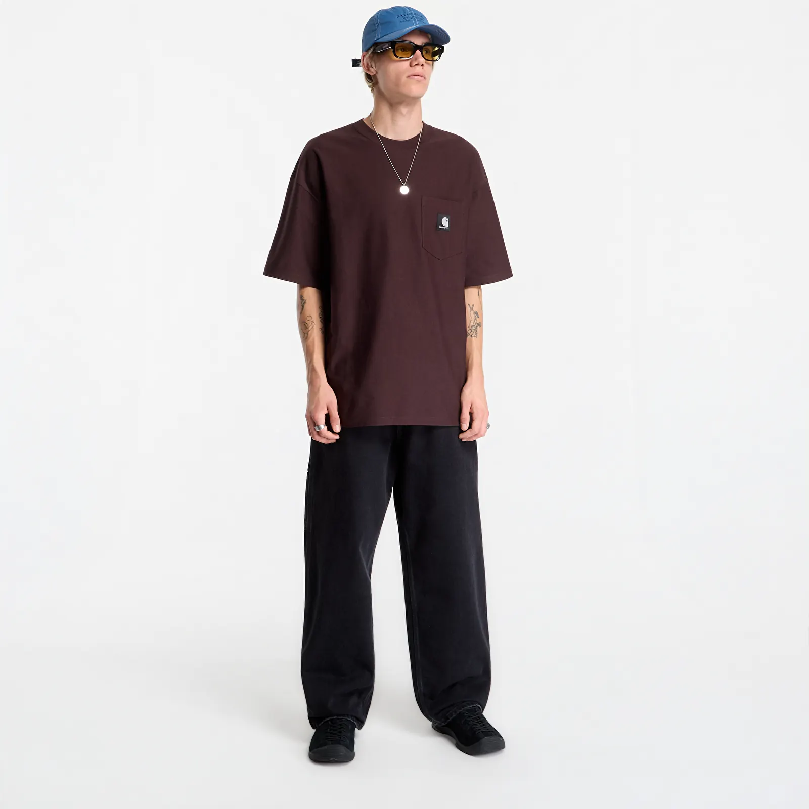 Miesten T-paidat Carhartt WIP S/S OG Loose Pocket T-Shirt UNISEX Palisander
