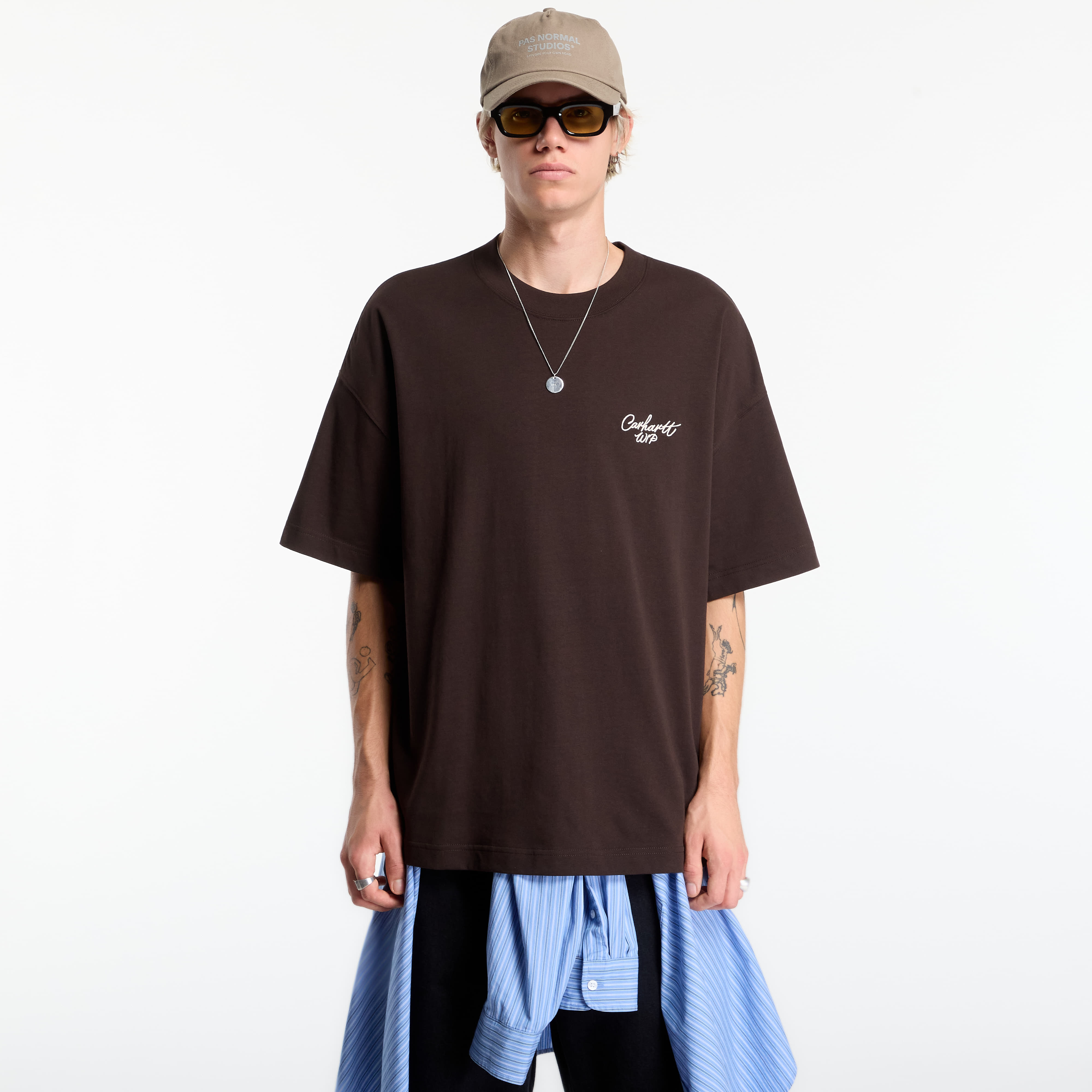 Тениска Carhartt WIP S/S Signature Script T-Shirt UNISEX Tobacco/ Natural XL