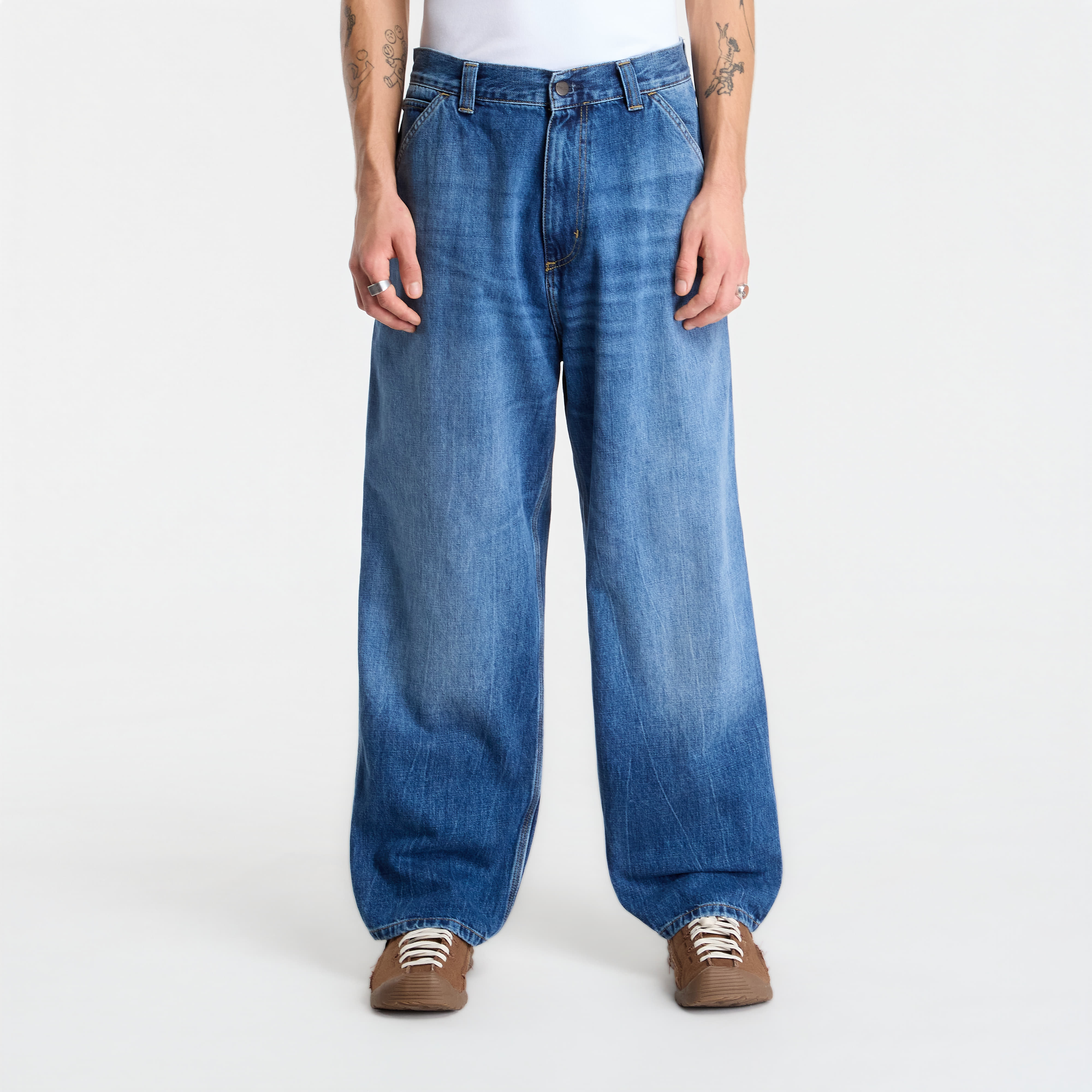 Дънки Carhartt WIP OG Single Knee Pant Blue Marble Used Wash XS