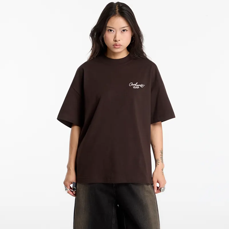 Tričko Carhartt WIP S/S Signature Script T-Shirt UNISEX Tobacco/ Natural