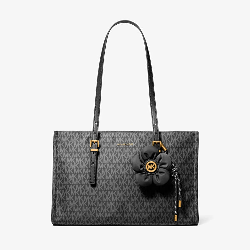 Michael Kors Md Ew Tz Tote W Charm Black