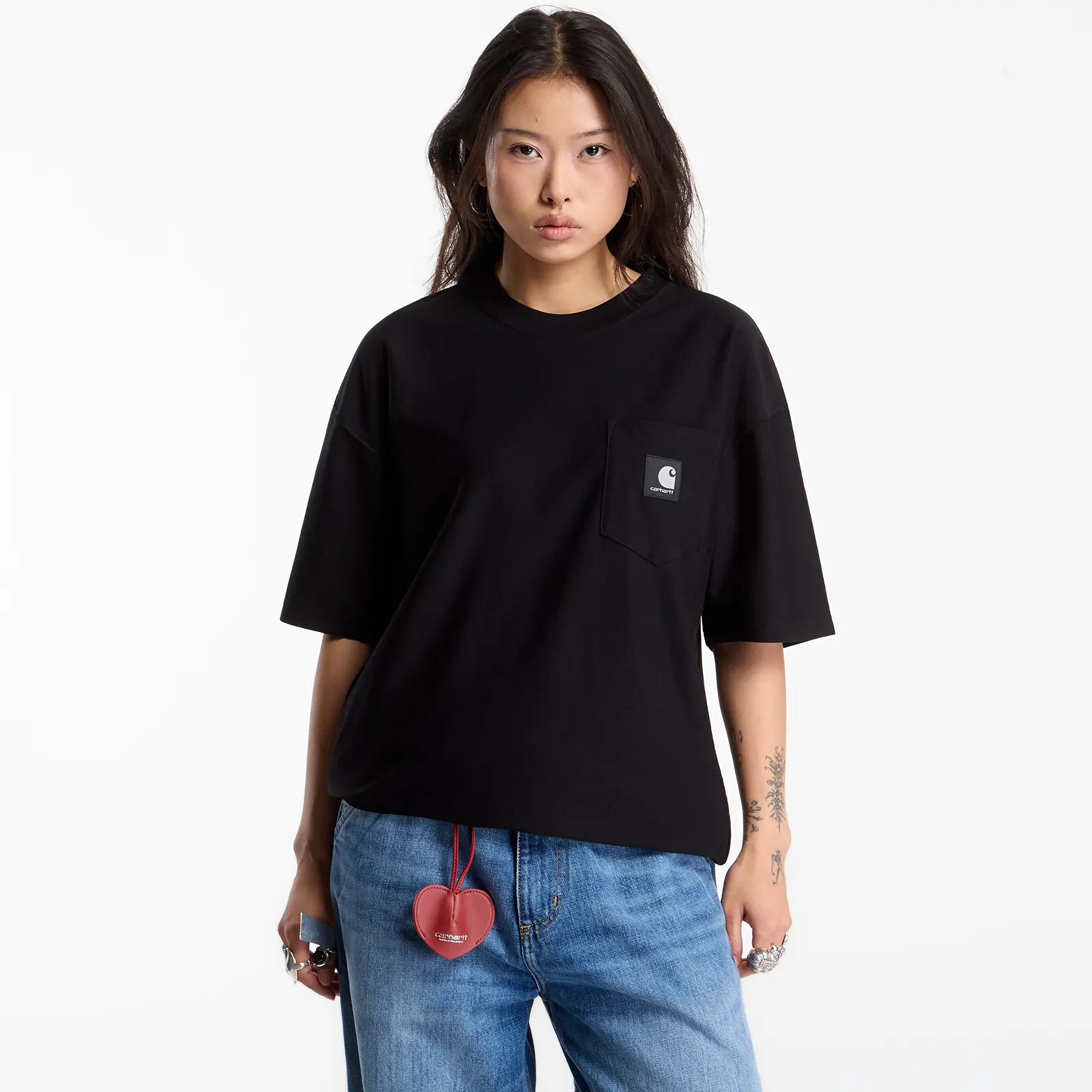 T-shirts för män Carhartt WIP S/S OG Loose Pocket T-Shirt UNISEX Black