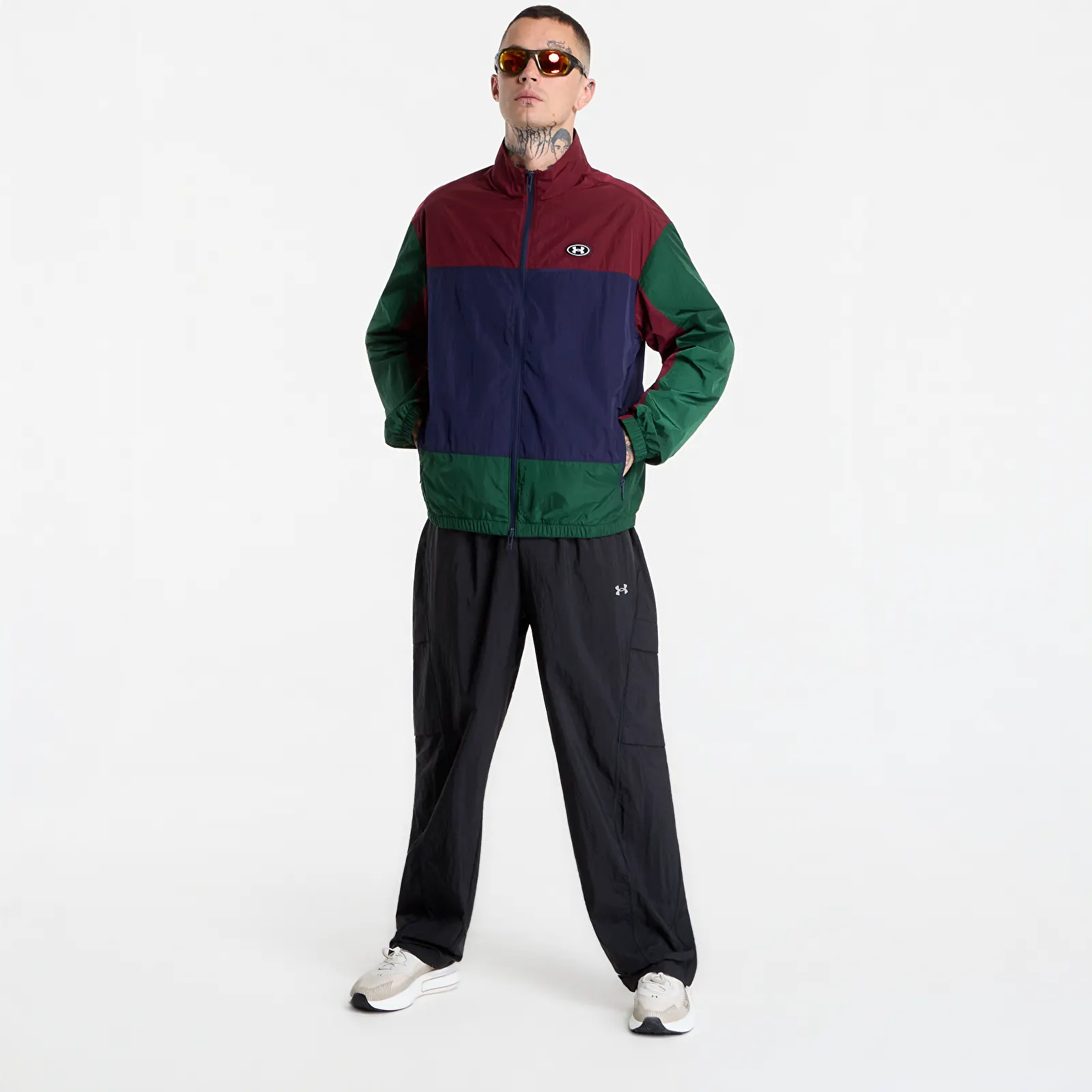 Férfi kabátok Under Armour Icon Woven Track FZ Green