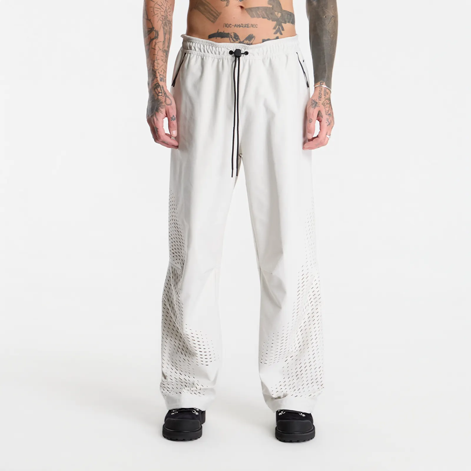 Men's trousers Nike Tech Men's Dri-FIT Shori Knit Open-Hem Pants Light Bone/ Black